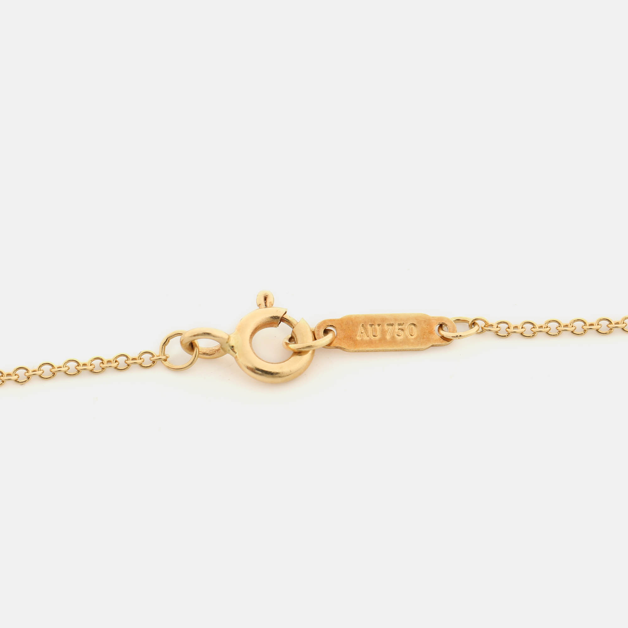 Tiffany & Co. Fleur De Lis Key Diamond 18k Gold Necklace