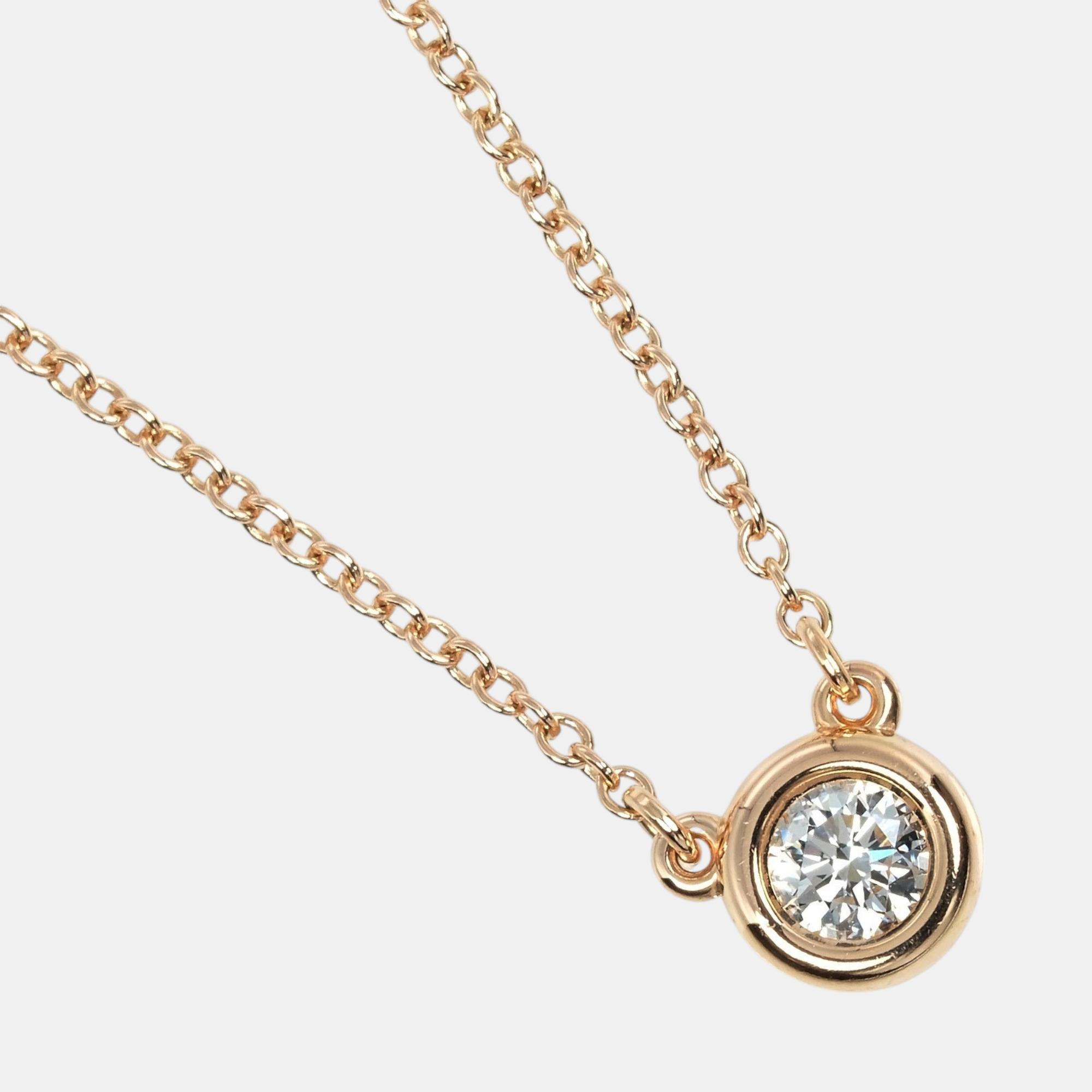 Tiffany & Co 18K Rose Gold Diamonds By The Yard Necklace