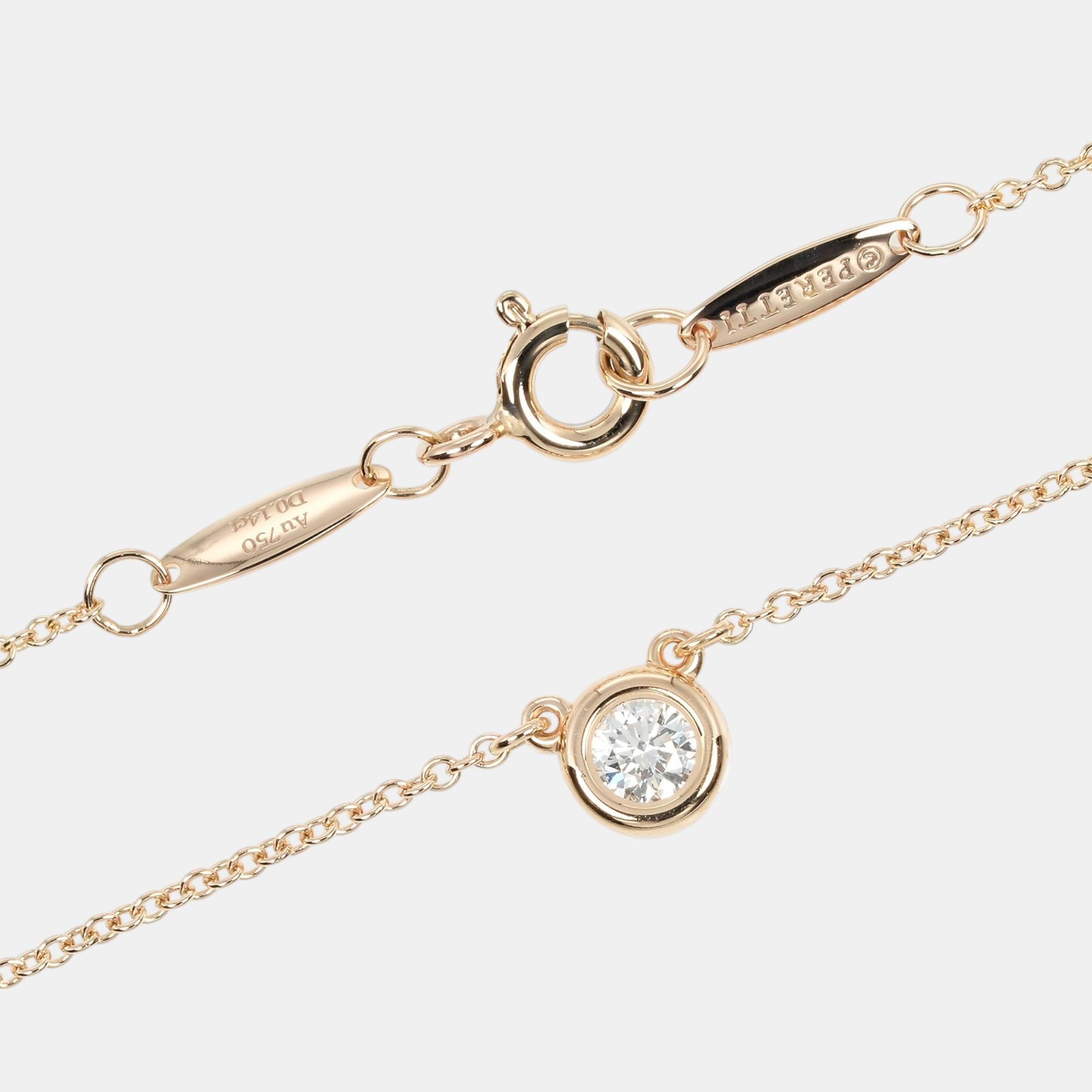 Tiffany & Co 18K Rose Gold Diamonds By The Yard Necklace