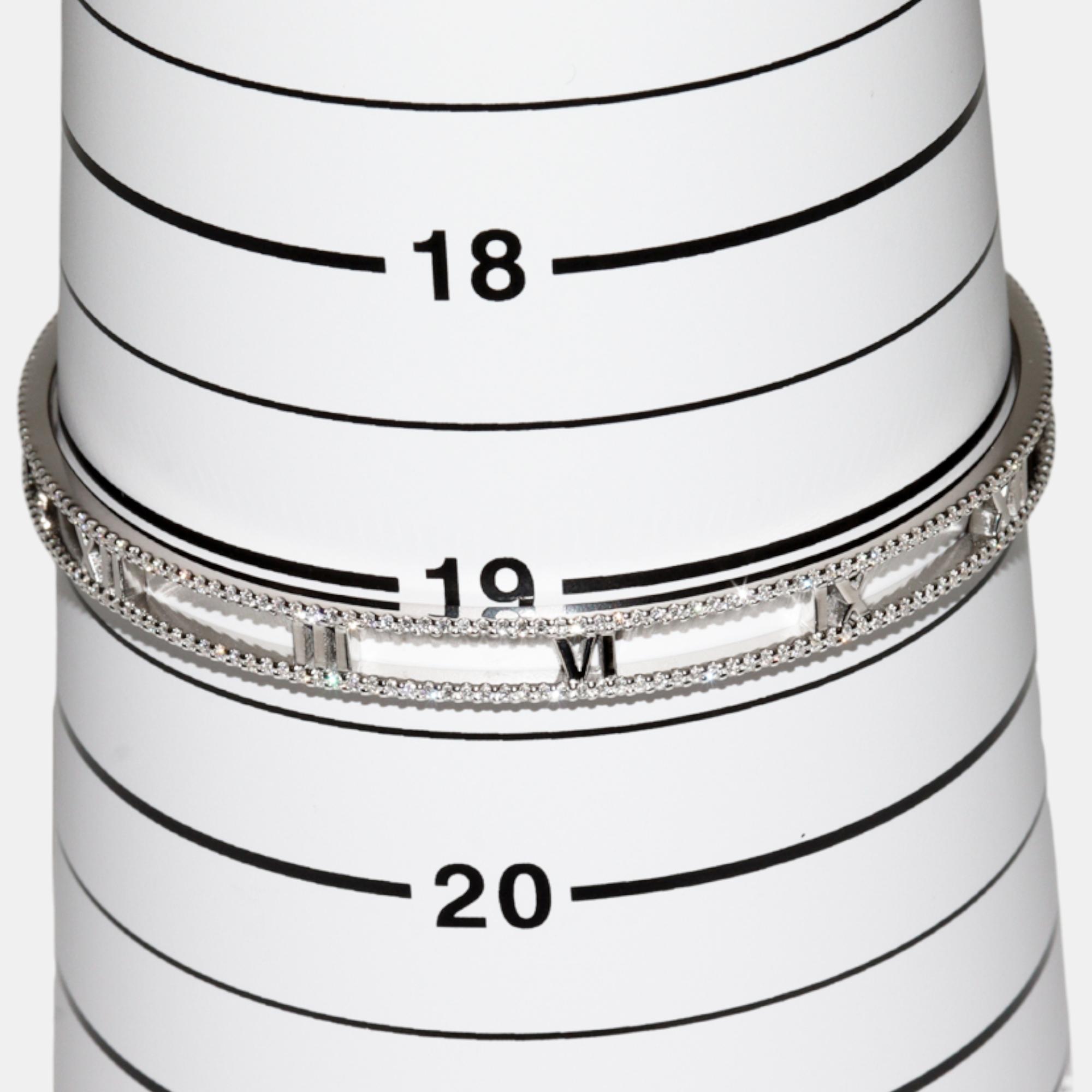 Tiffany & Co. 18K White Gold And Diamond Atlas Open Bangle Bracelet