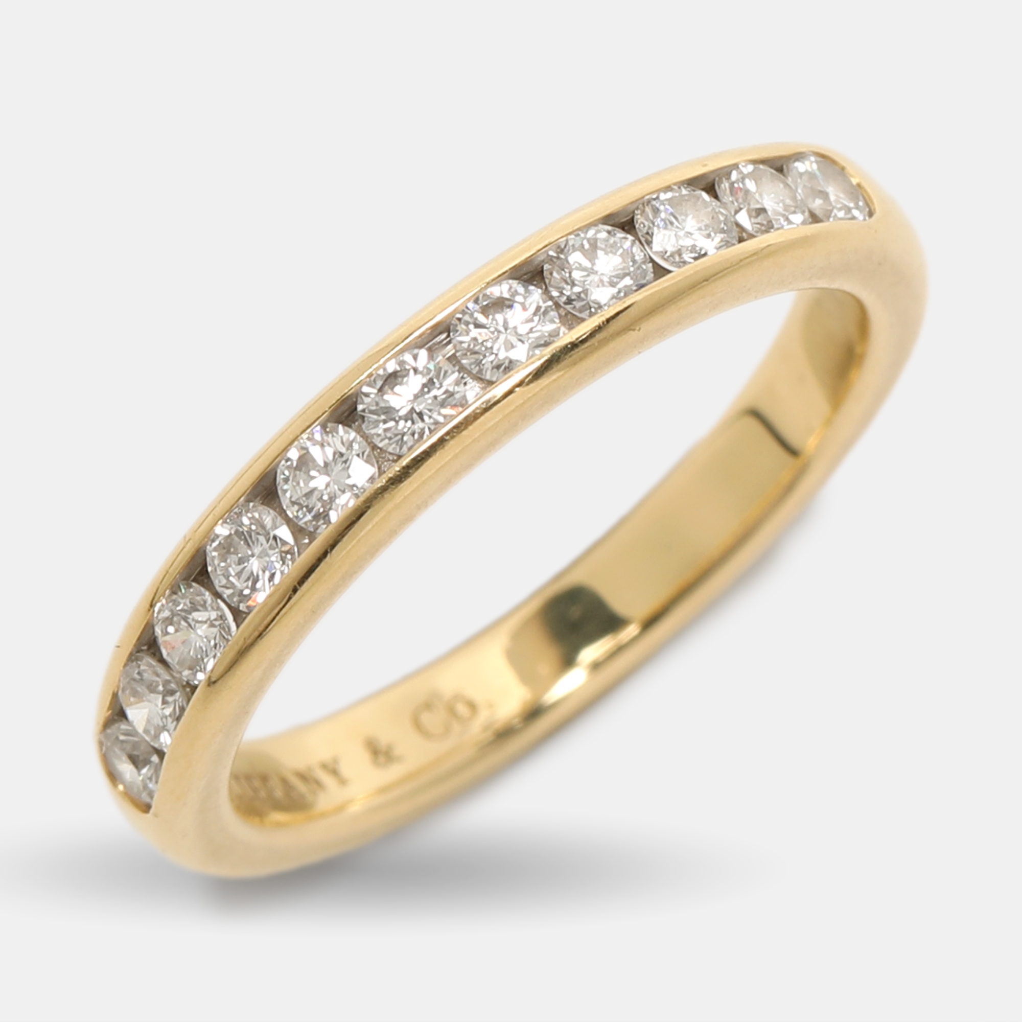 Tiffany & Co. Diamond Yellow Gold And Diamond Half Eternity Wedding Band Ring 49