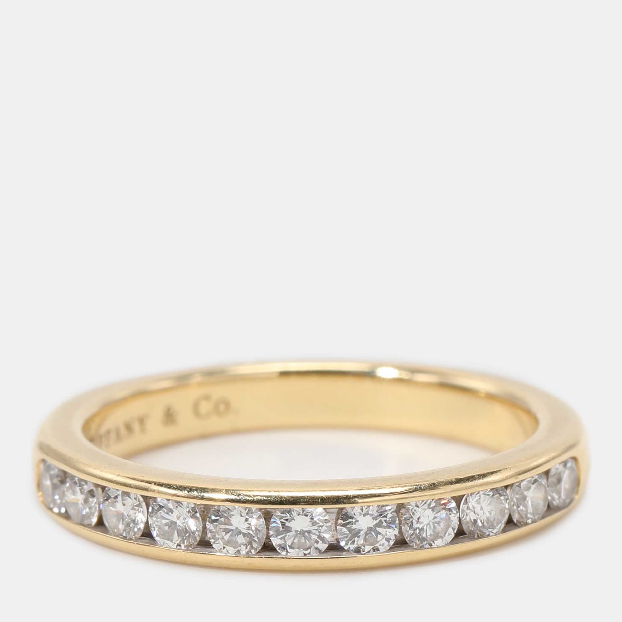 Tiffany & Co. Diamond Yellow Gold And Diamond Half Eternity Wedding Band Ring 49