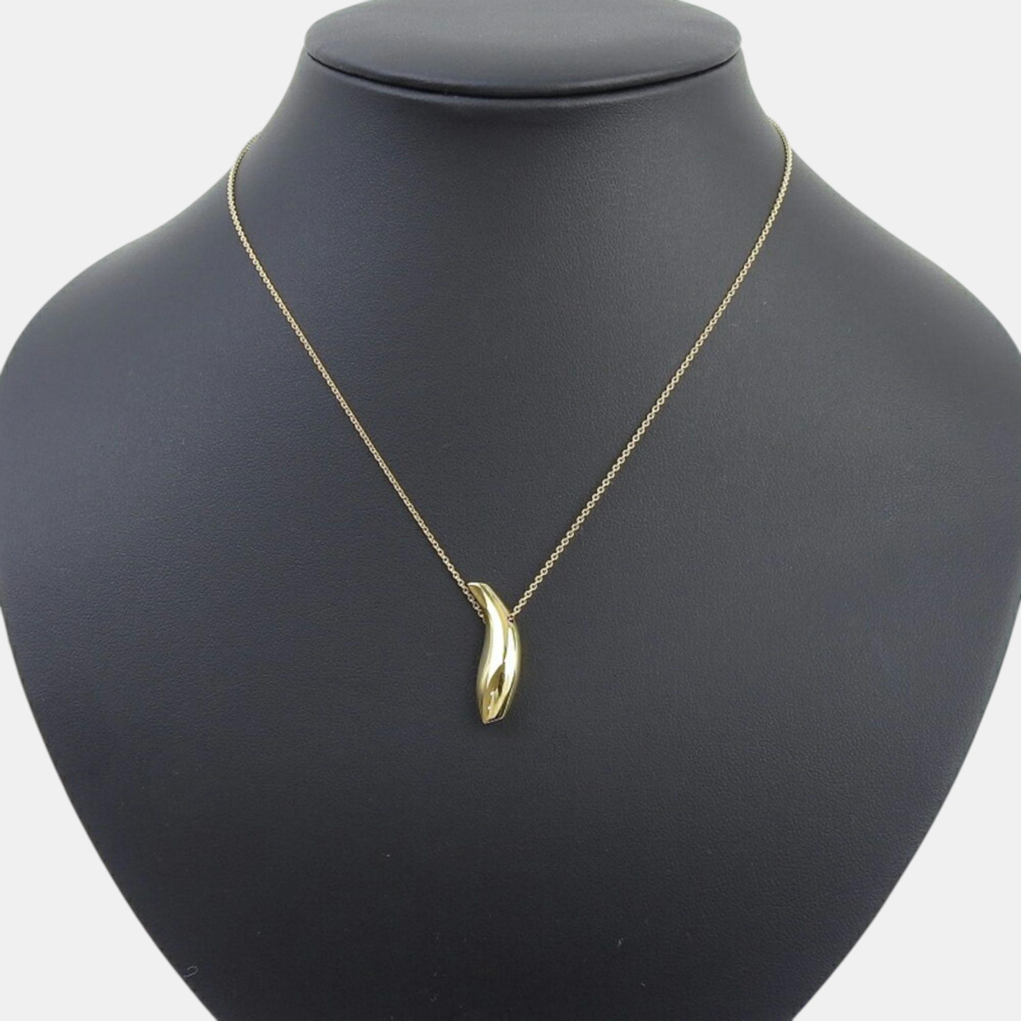 Tiffany & Co. 18K Yellow Gold Fish Drop Pendant Necklace