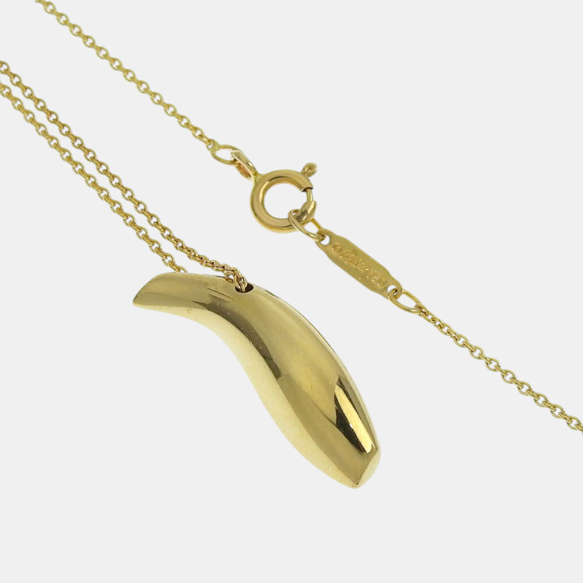 Tiffany & Co. 18K Yellow Gold Fish Drop Pendant Necklace