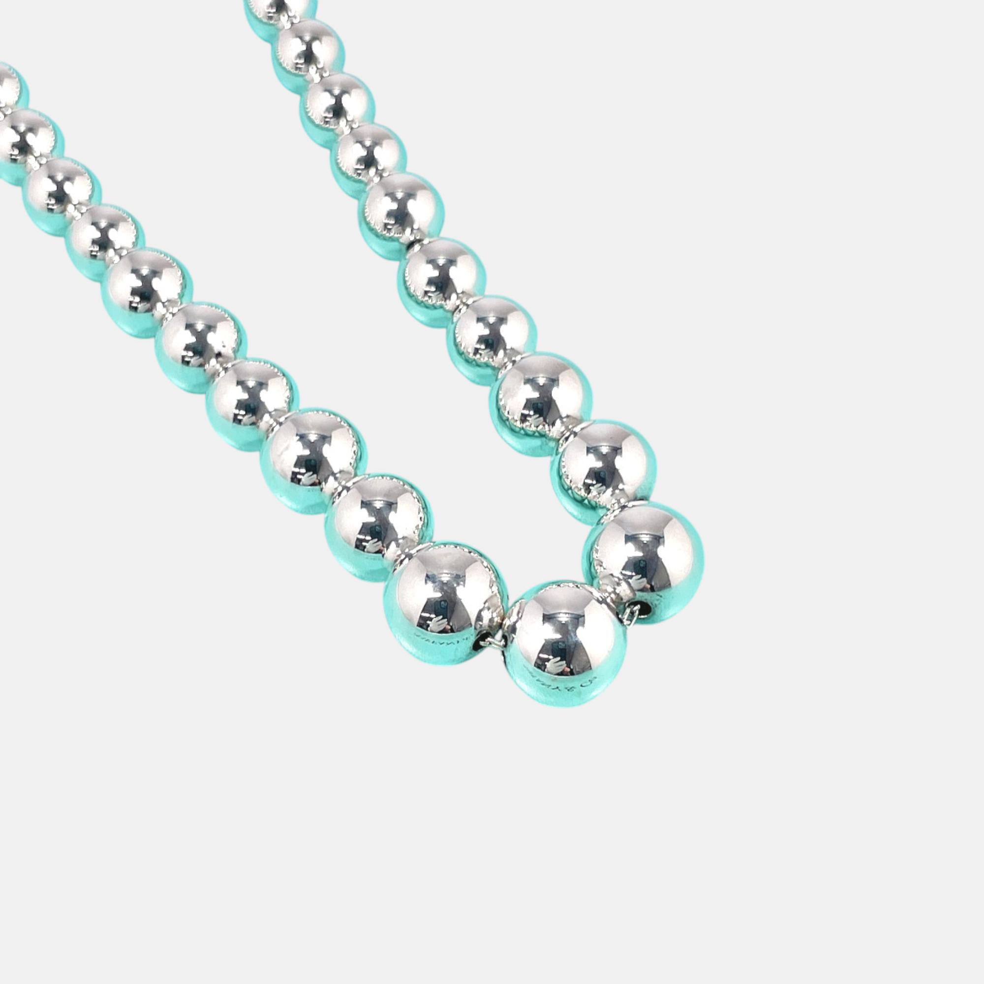 Tiffany & Co Sterling Silver Graduated Ball Necklace