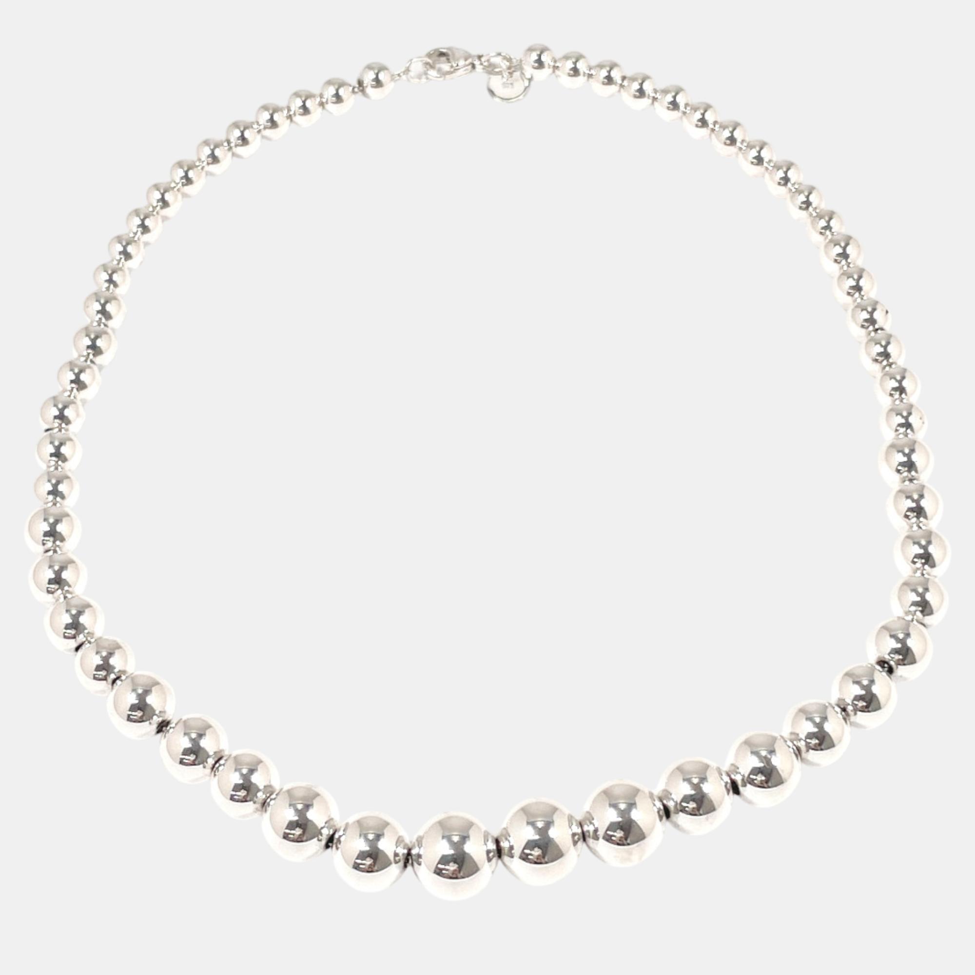 Tiffany & Co Sterling Silver Graduated Ball Necklace