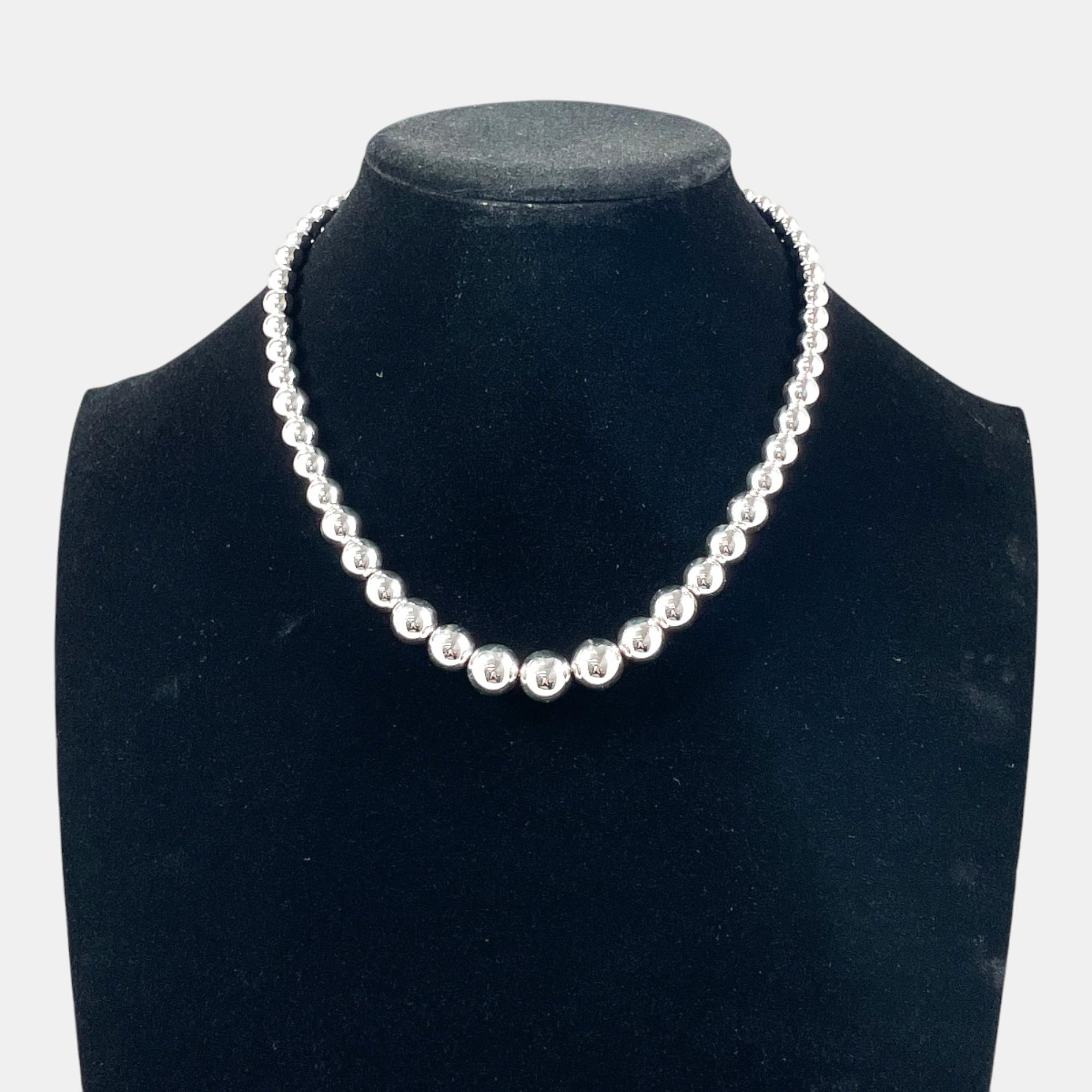 Tiffany & Co Sterling Silver Graduated Ball Necklace