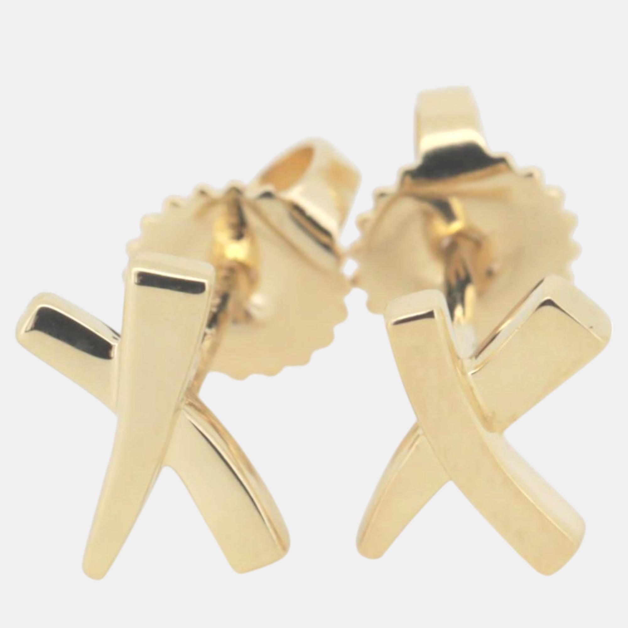 Tiffany & Co. 18K Yellow Gold Kiss Stud Earrings