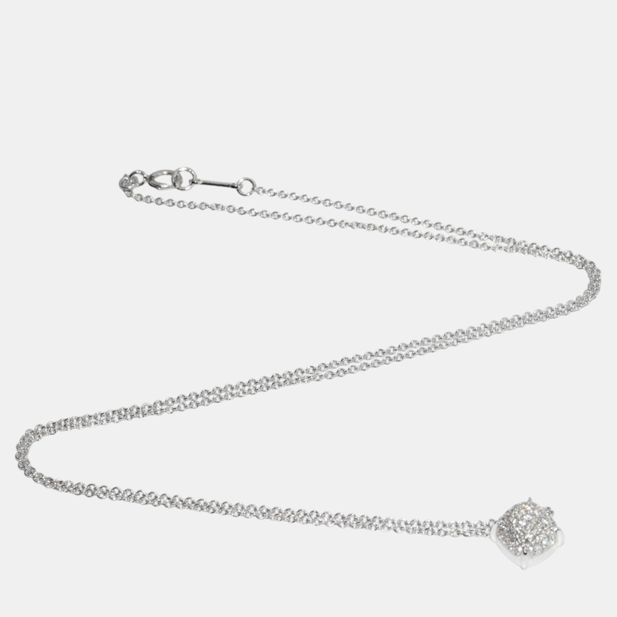 Tiffany & Co. 18K White Gold Diamond Pendant Necklace