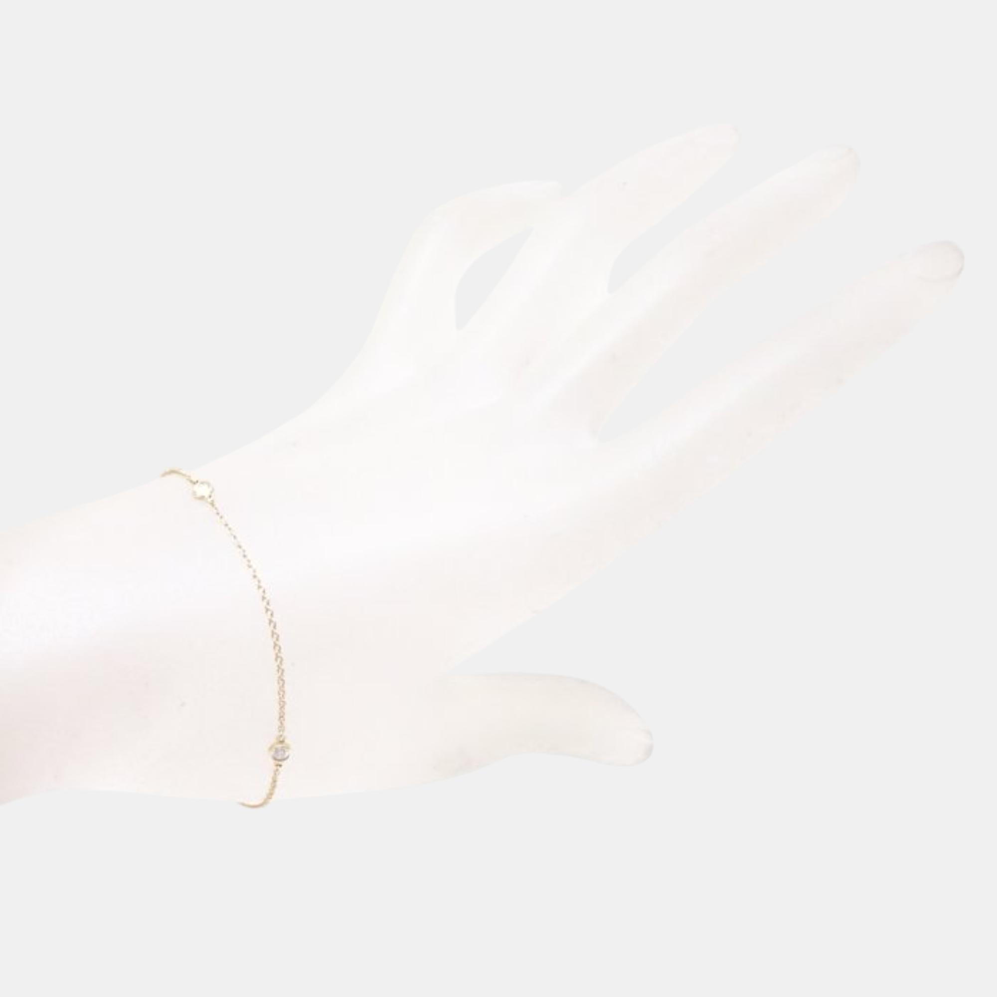 Tiffany & Co. 18K Yellow Gold 3 Diamond Elsa Peretti Bracelet