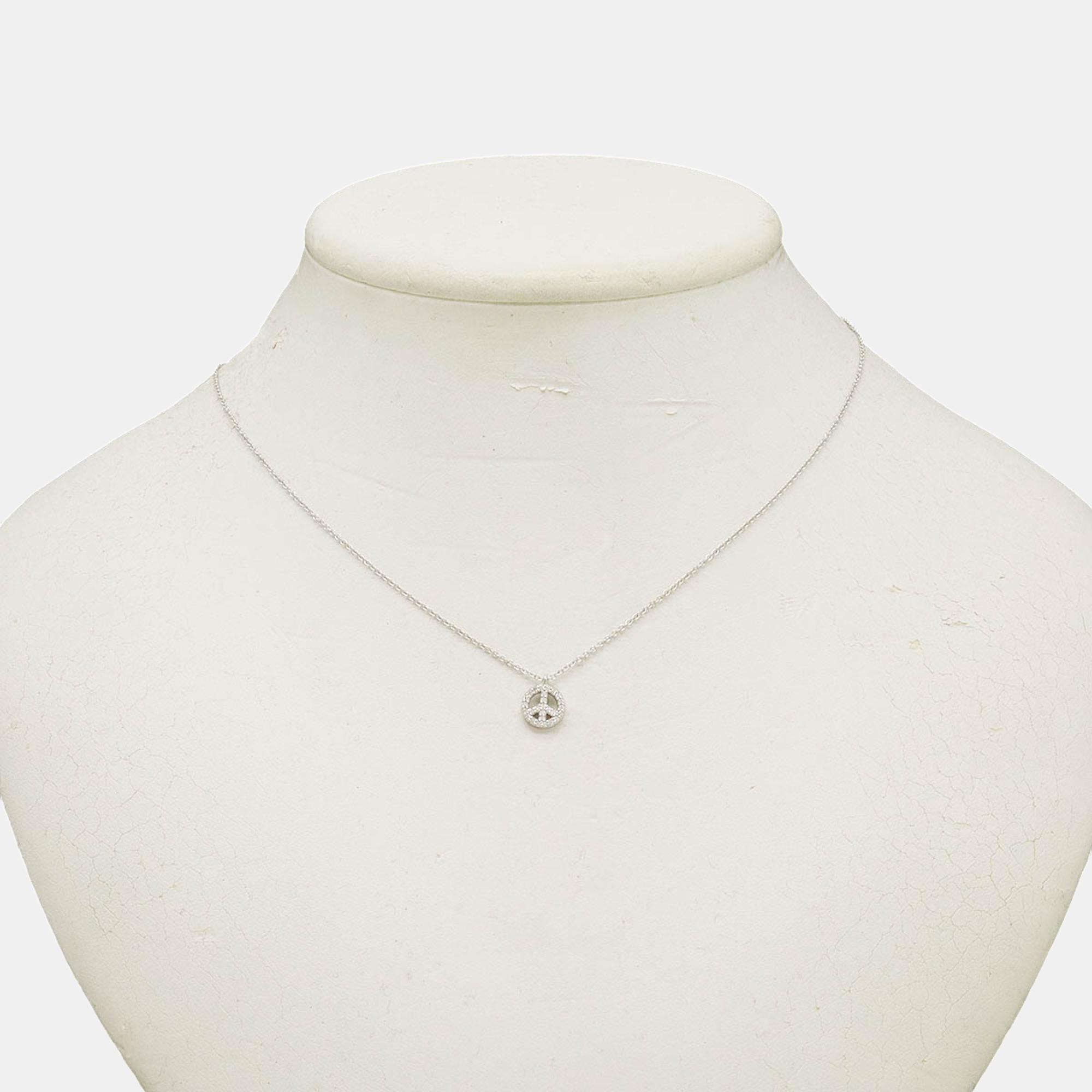 Tiffany & Co. 18k White Gold Metro Diamond Pendant Necklace