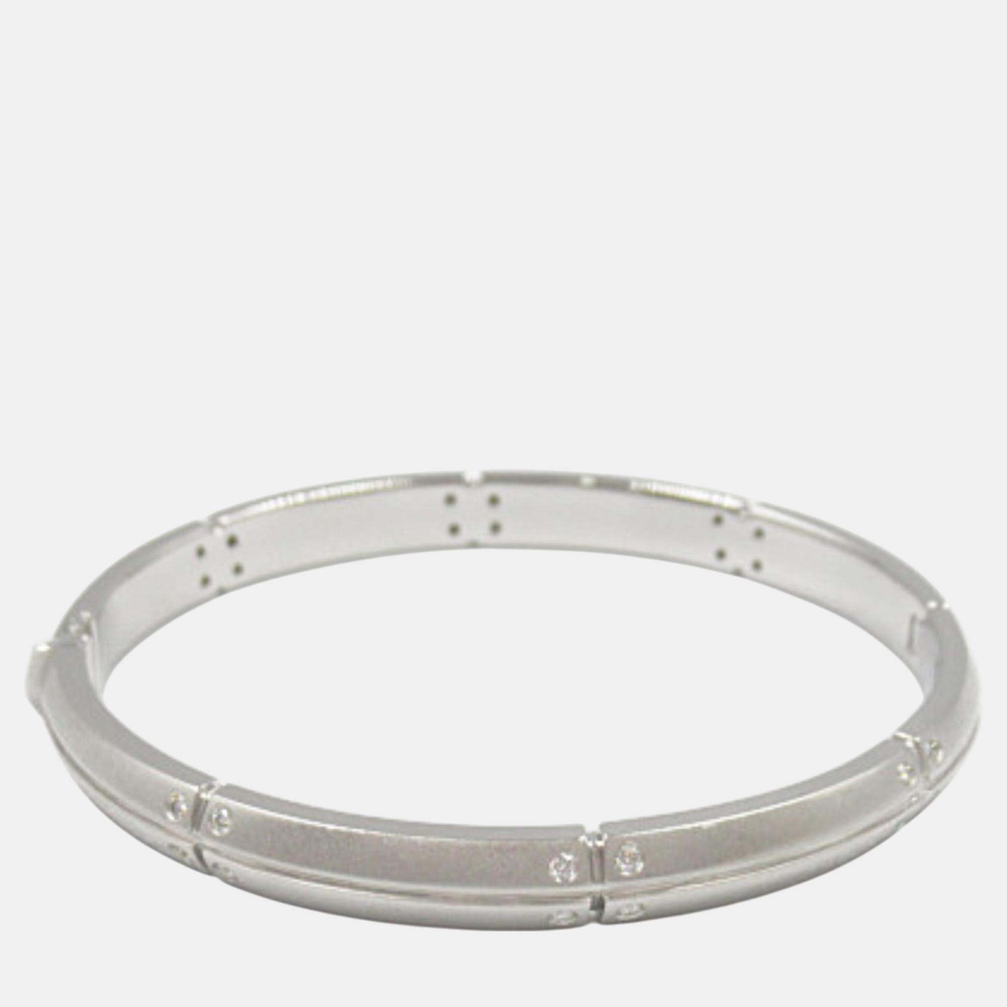 Tiffany & Co. Diamond White Gold Bangle Clear Metal