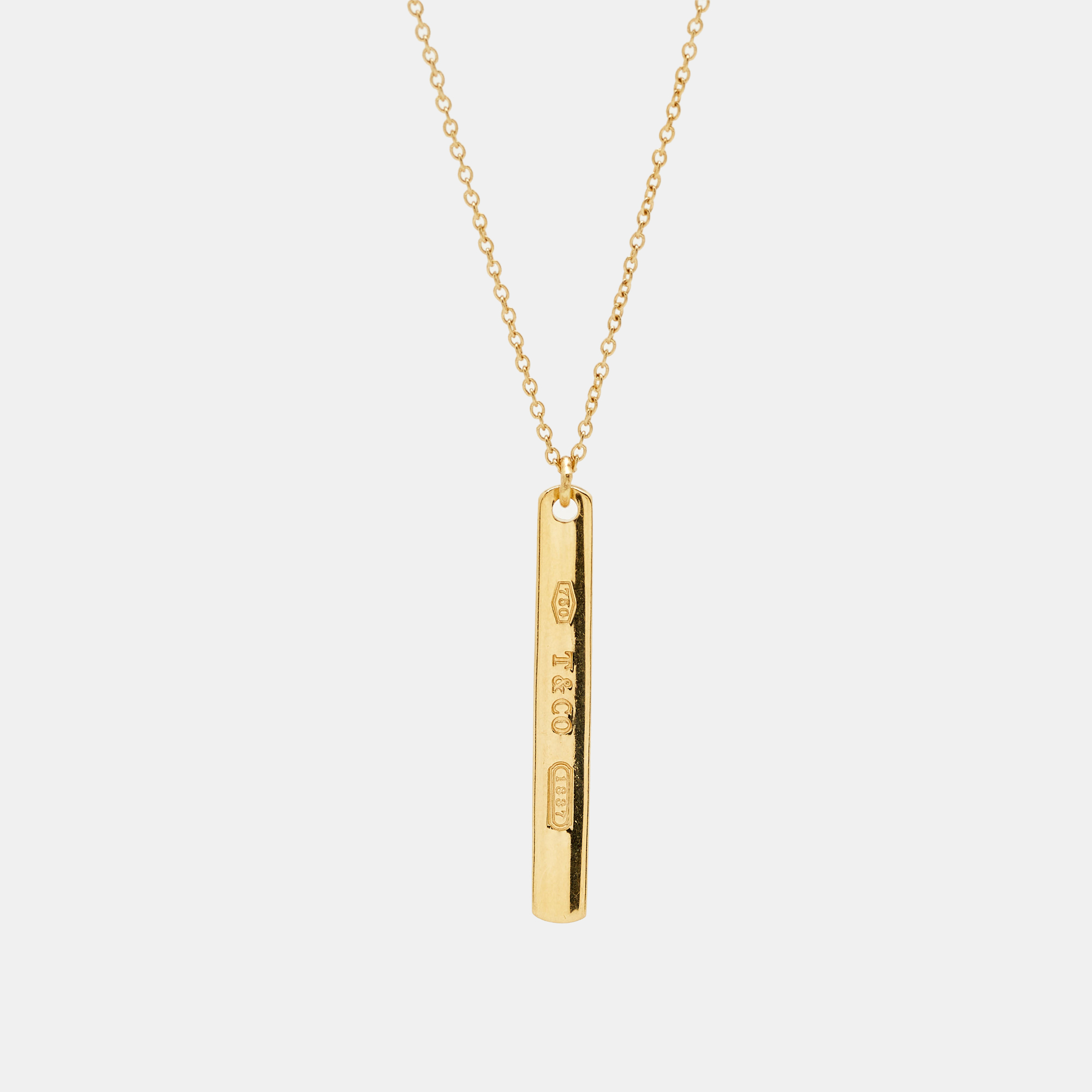 Tiffany & Co. Tiffany 1837 Bar 18k Yellow Gold Necklace