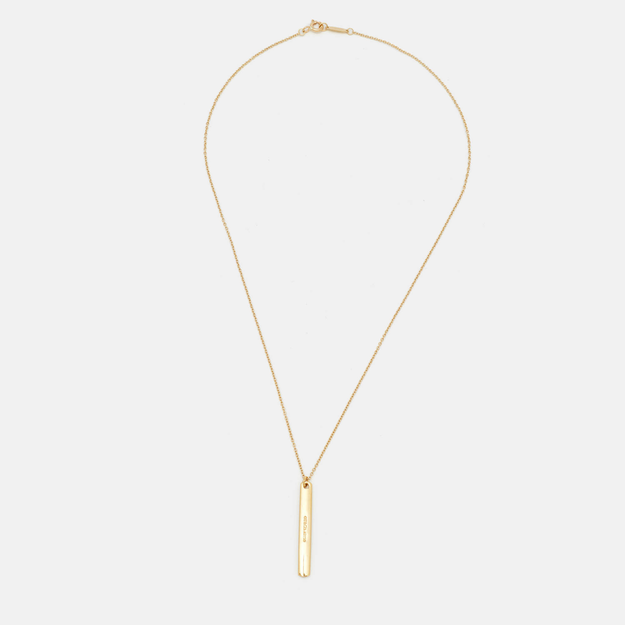 Tiffany & Co. Tiffany 1837 Bar 18k Yellow Gold Necklace