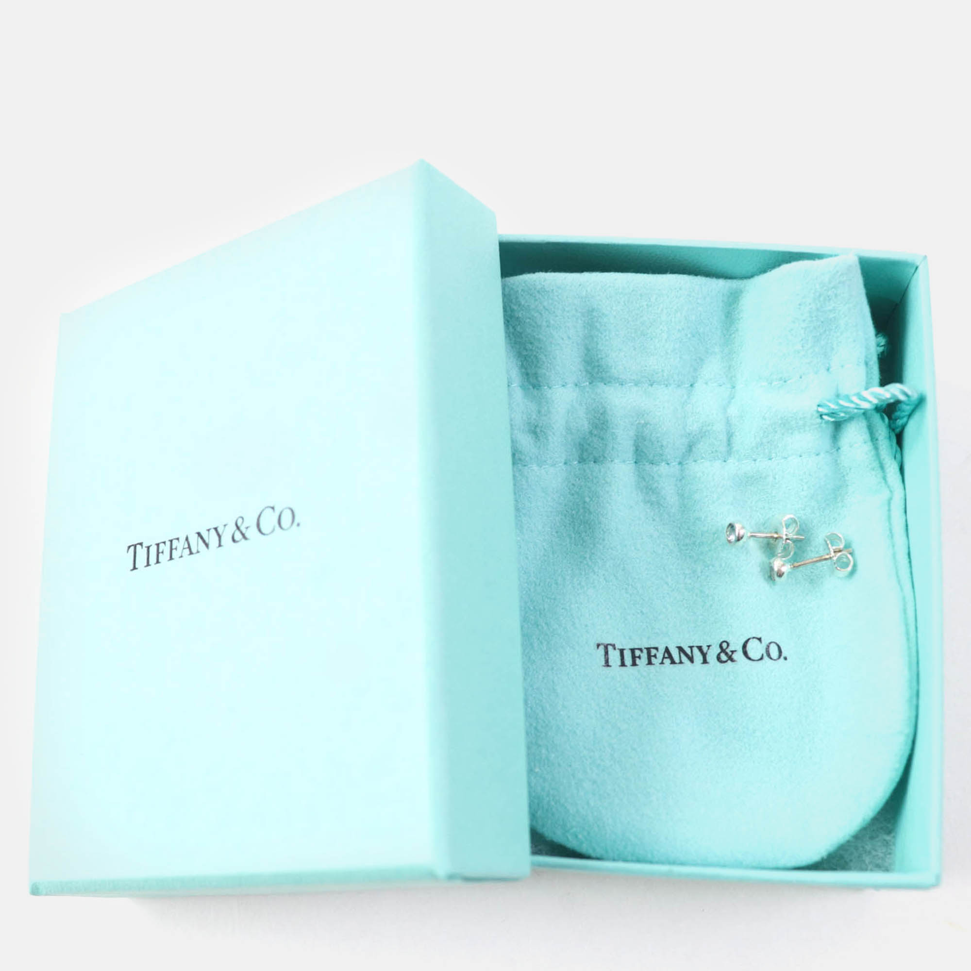 Tiffany & Co Aquamarine Earrings Ag925 Silver Silver Metal