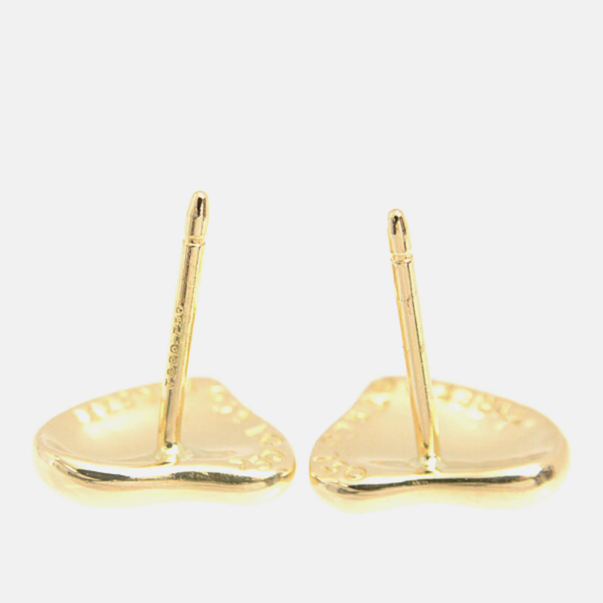 Tiffany Full Heart Stud Earrings Yellow Gold Gold Metal