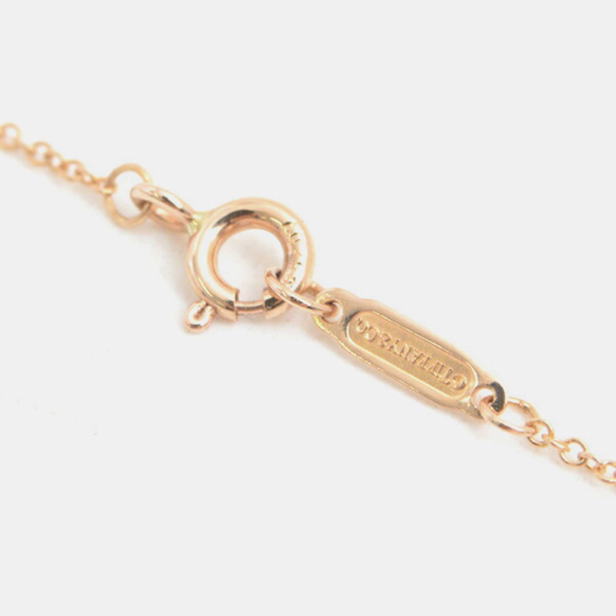 Tiffany & Co. Double Heart Necklace Pink Gold Pink Metal