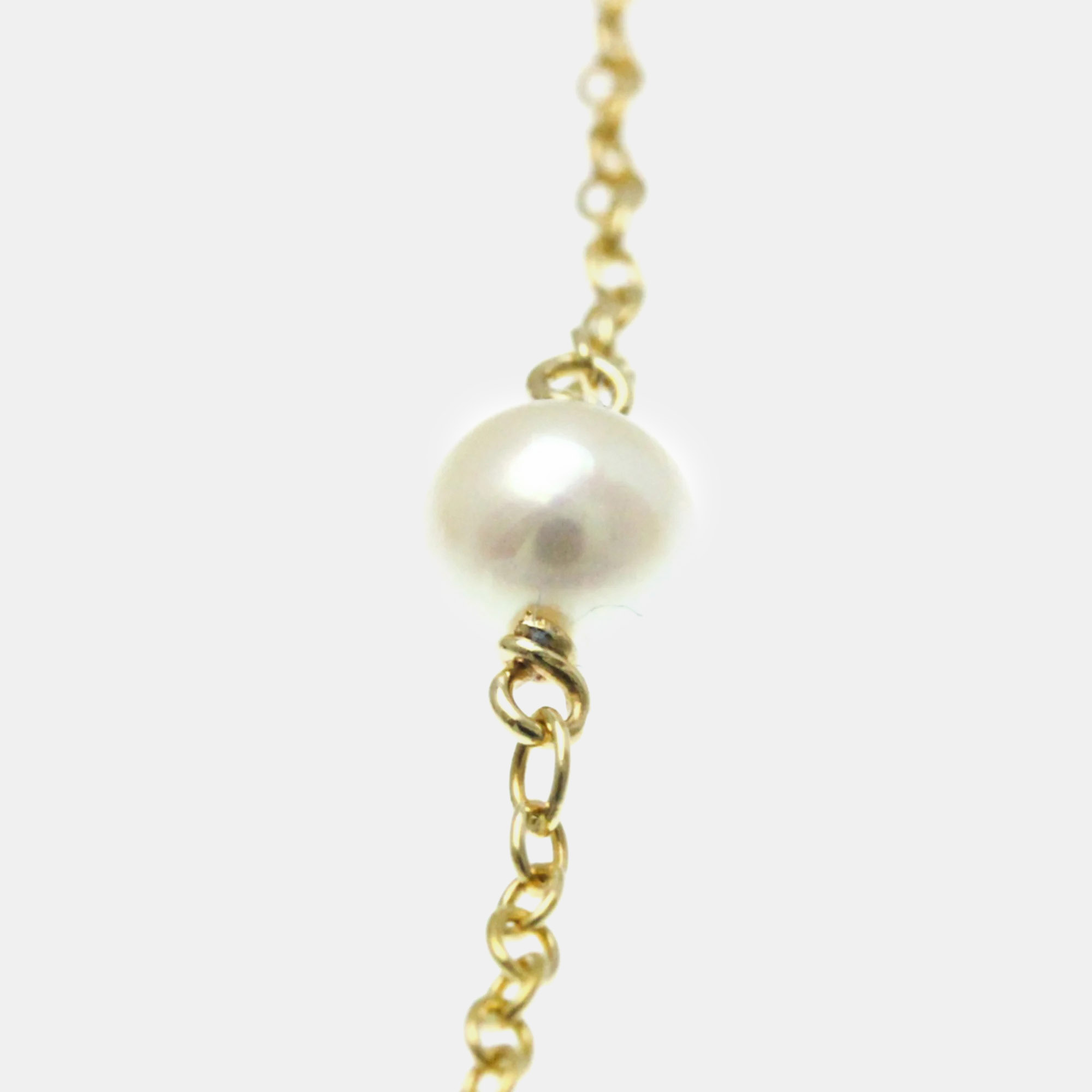 Tiffany & Co. 18K Yellow Gold And Pearl Elsa Peretti Necklace