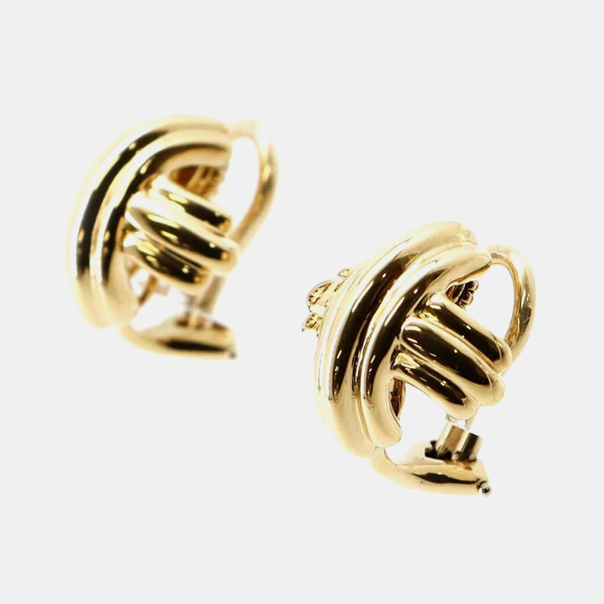 Tiffany & Co. 18K Yellow Gold Signature Cross Earrings