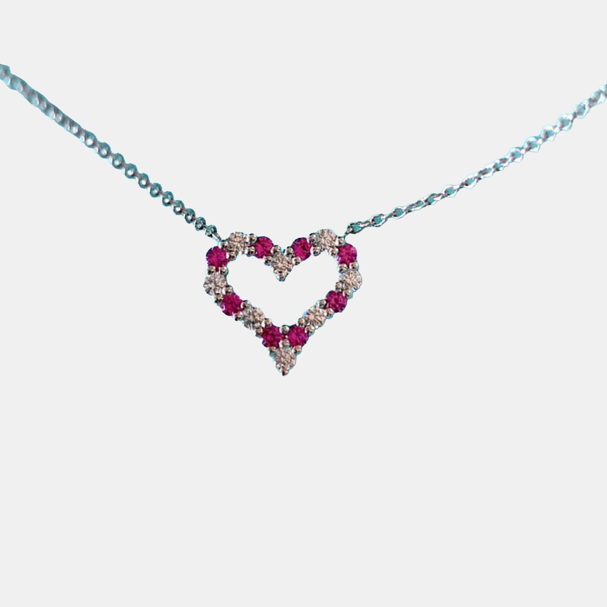 Tiffany & Co. 18K White Gold Heart Platinum Ruby Pendant Necklace
Tiffany & Co. 18K White Gold Heart Platinum Ruby Pendant Necklace