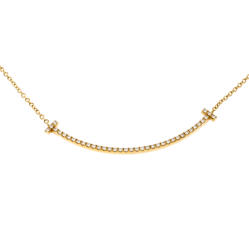 Tiffany & Co. Tiffany T Smile Diamond 18k Yellow Gold Necklace 
Tiffany & Co. Tiffany T Smile Diamond 18k Yellow Gold Necklace