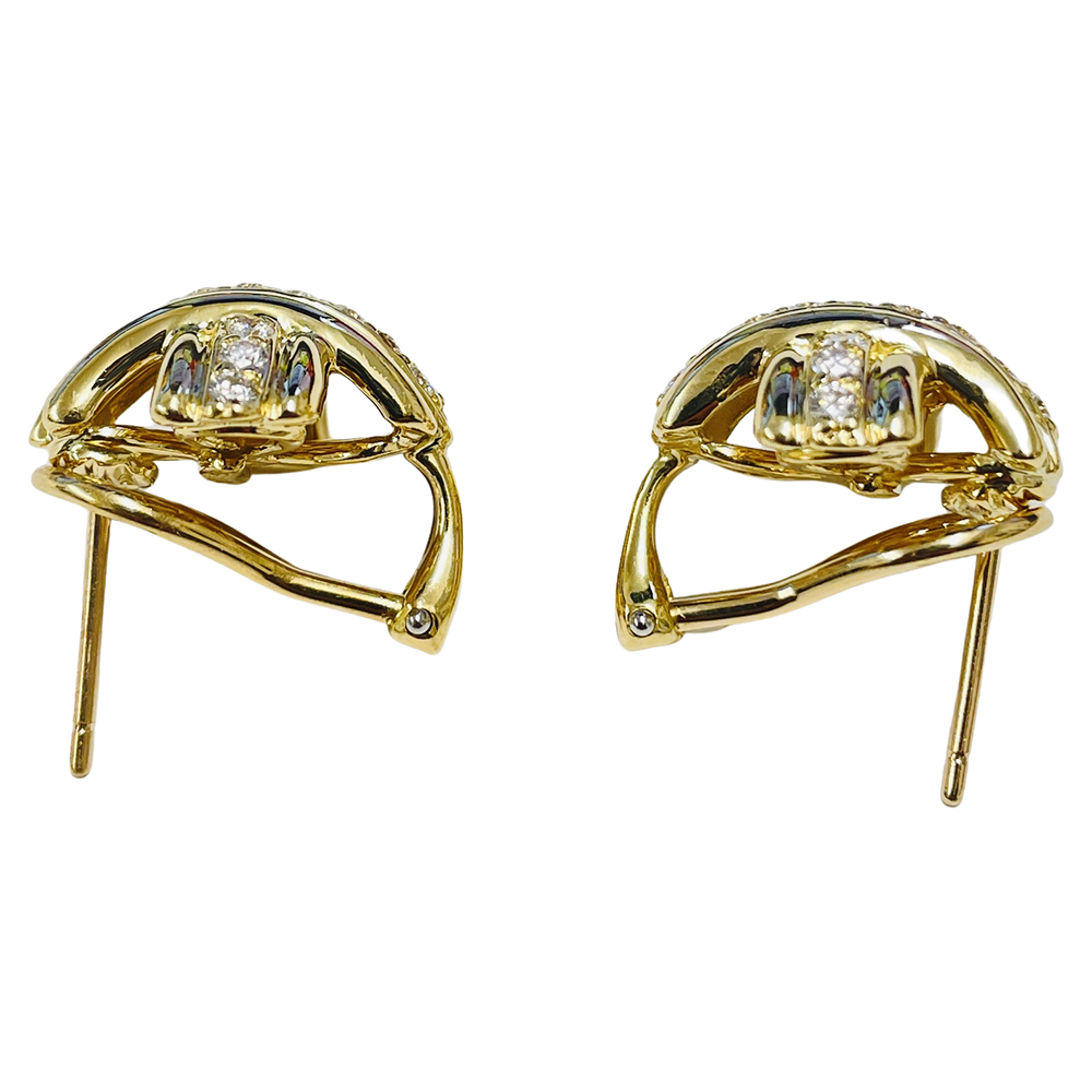 Tiffany & Co. 18K Yellow Gold Signature X Diamond Earrings
