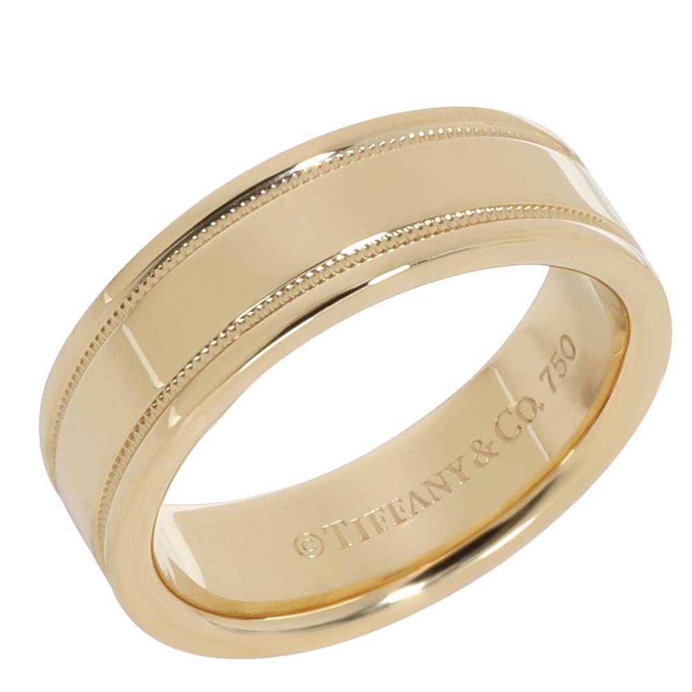 Tiffany & Co. Essential 18K Yellow Gold Band Ring Size EU 52