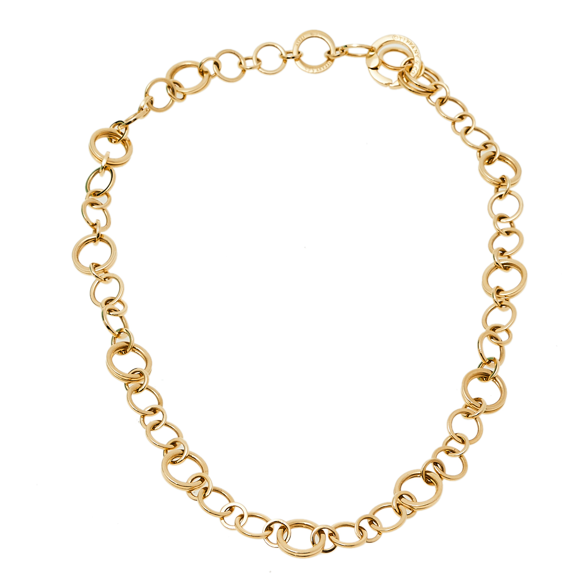 Tiffany & Co. 18K Yellow Gold Circle Chain Link Necklace
