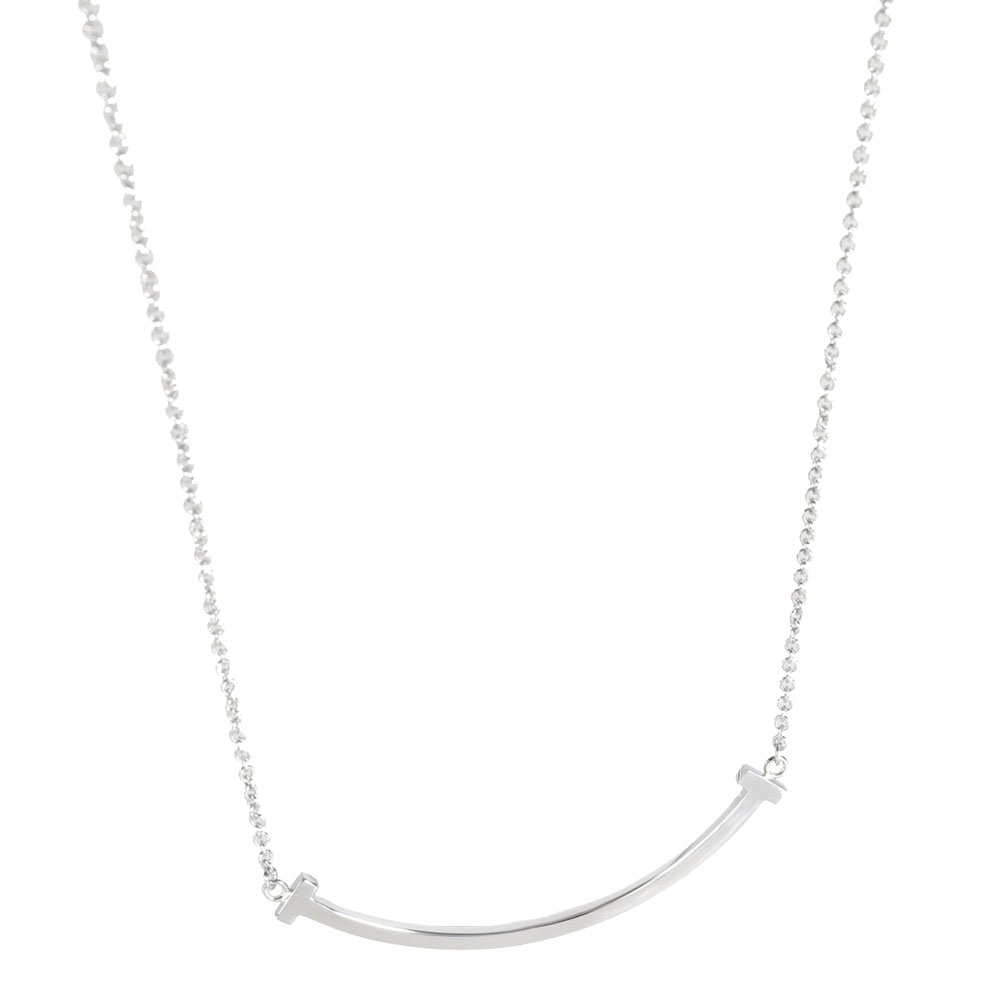 Tiffany & Co. T Smile 18K White Gold Pendant Necklace