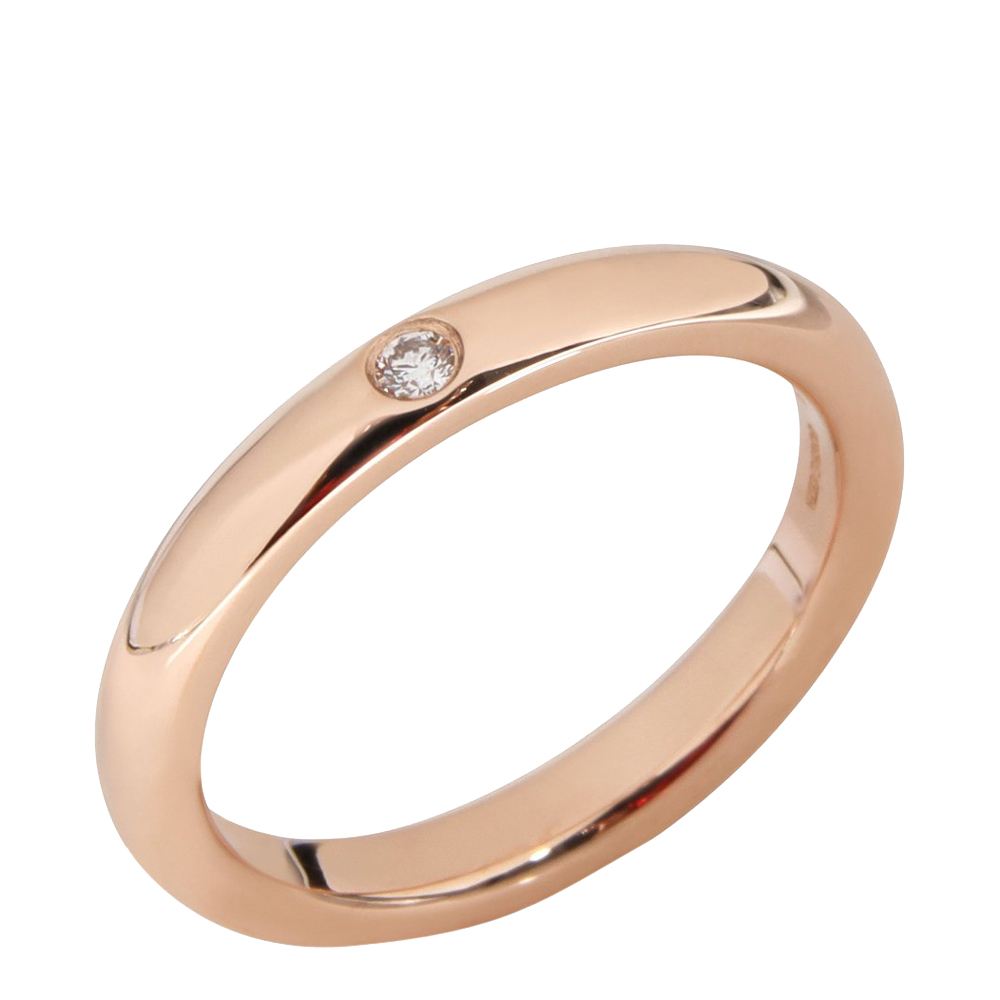 Tiffany & Co. Elsa Peretti Diamond 18K Rose Gold Band Ring Size EU 48