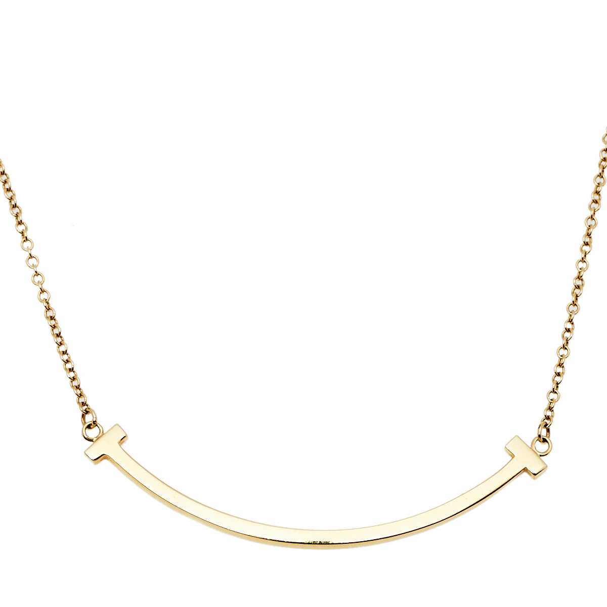 Tiffany & Co. T Smile 18K Yellow Gold Pendant Necklace