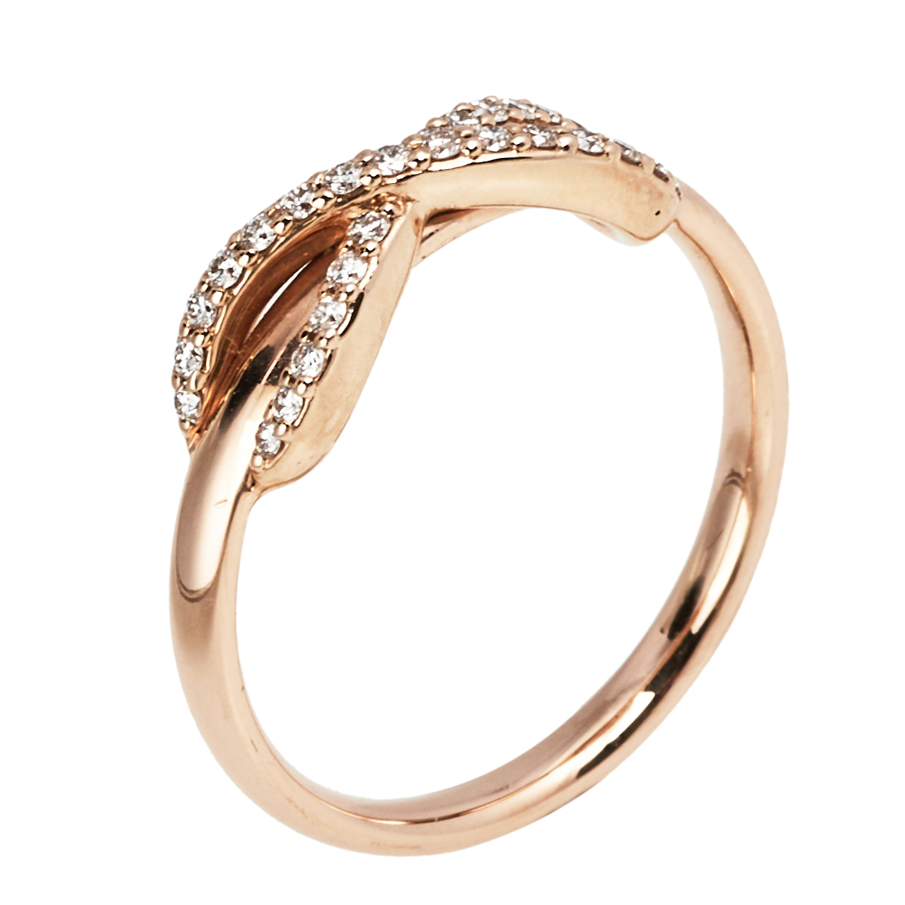Tiffany & Co. Infinity Diamond 18k Rose Gold Ring 53