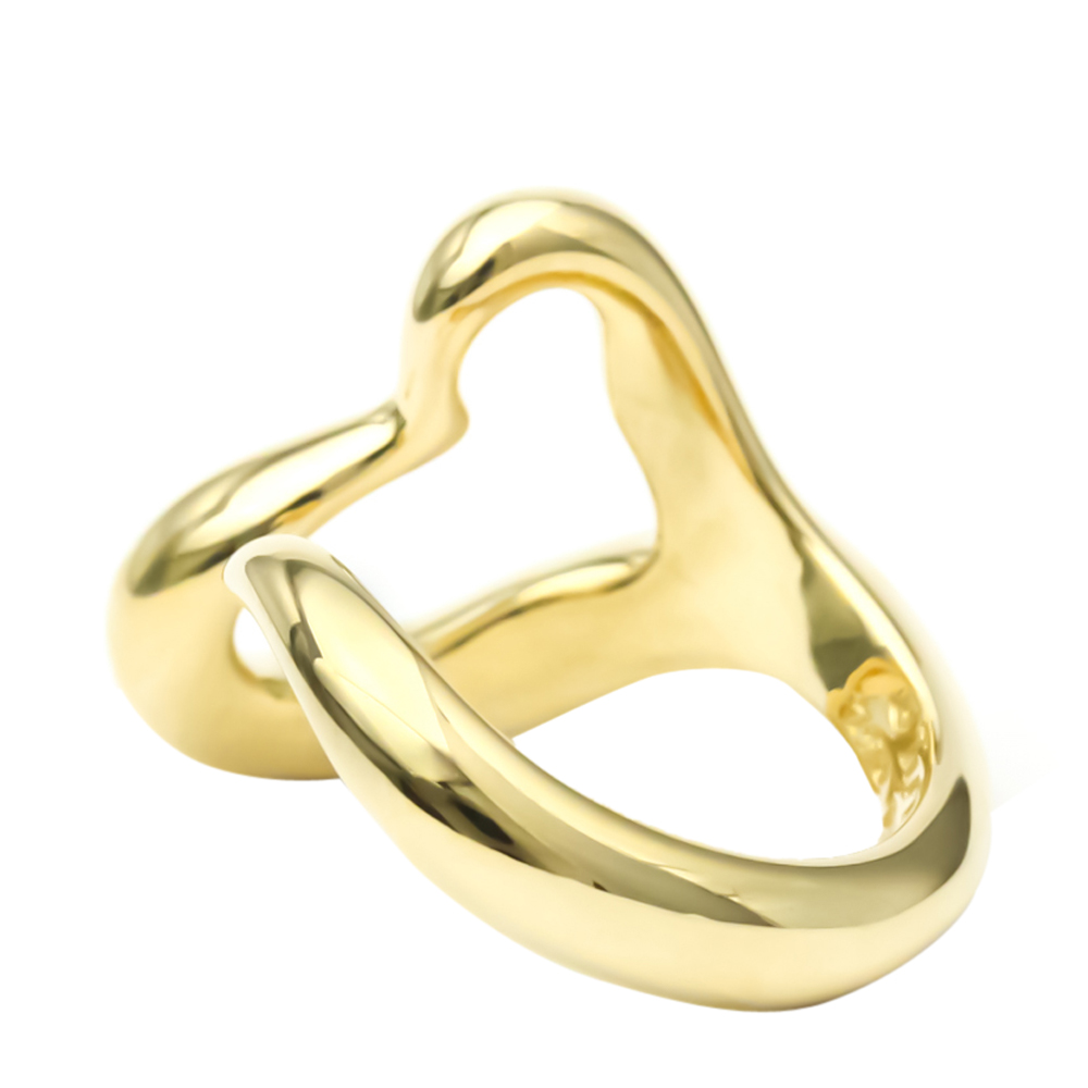 Tiffany & Co. Elsa Peretti Open Heart 18K Yellow Gold Ring EU 52