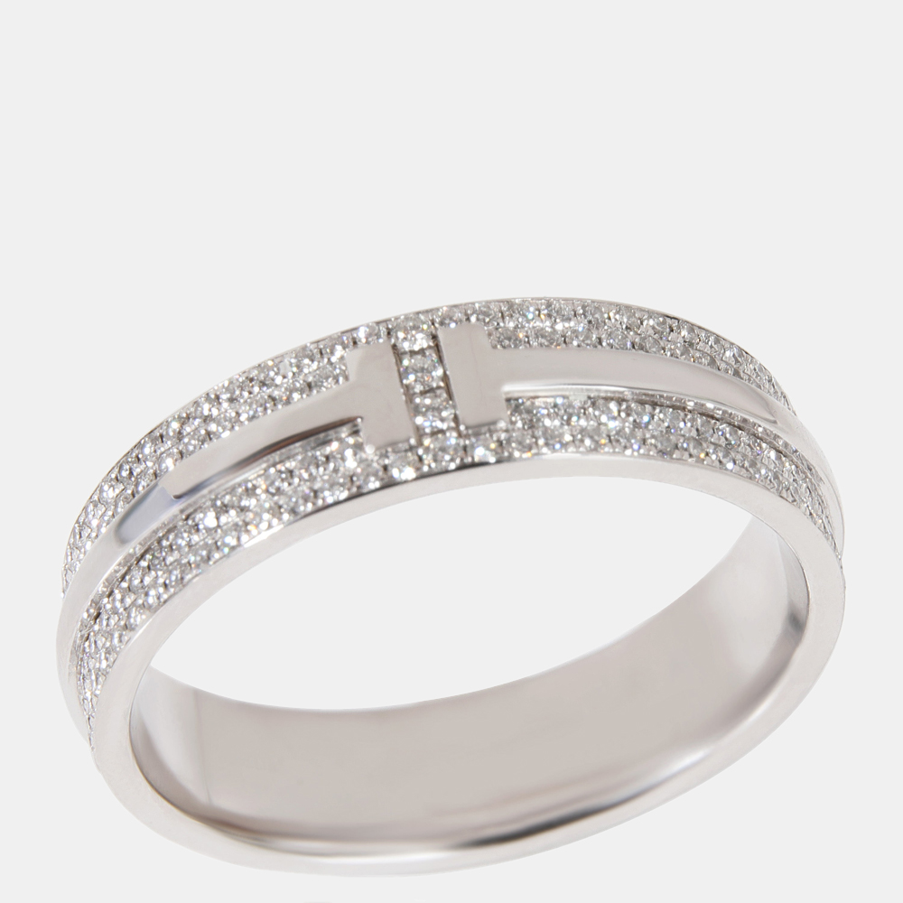 Tiffany & co. tiffany t 18k white gold diamond ring eu 61