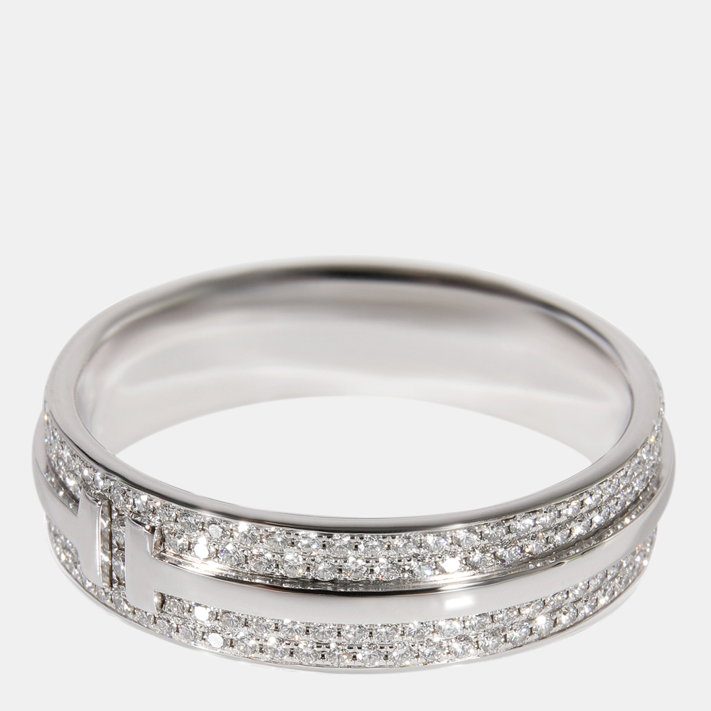 Tiffany & Co. Tiffany T 18K White Gold Diamond Ring EU 61