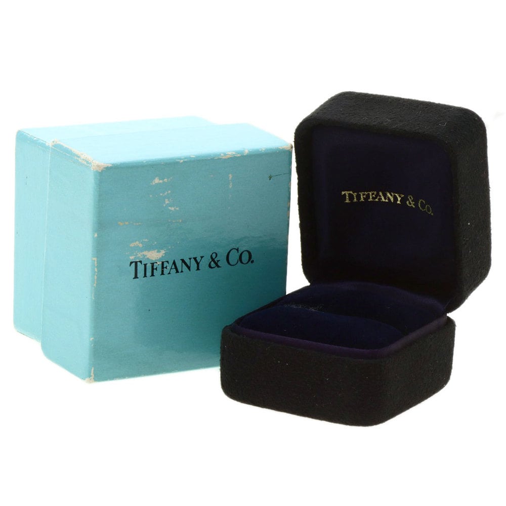 Tiffany Signature Diamond Ring K18 Yellow Gold Ladies