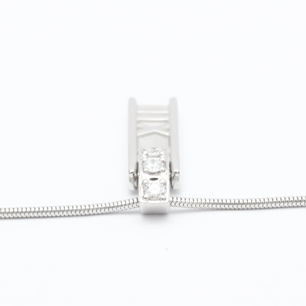 Tiffany & Co. Atlas Bar 18K White Gold Diamond Necklace
