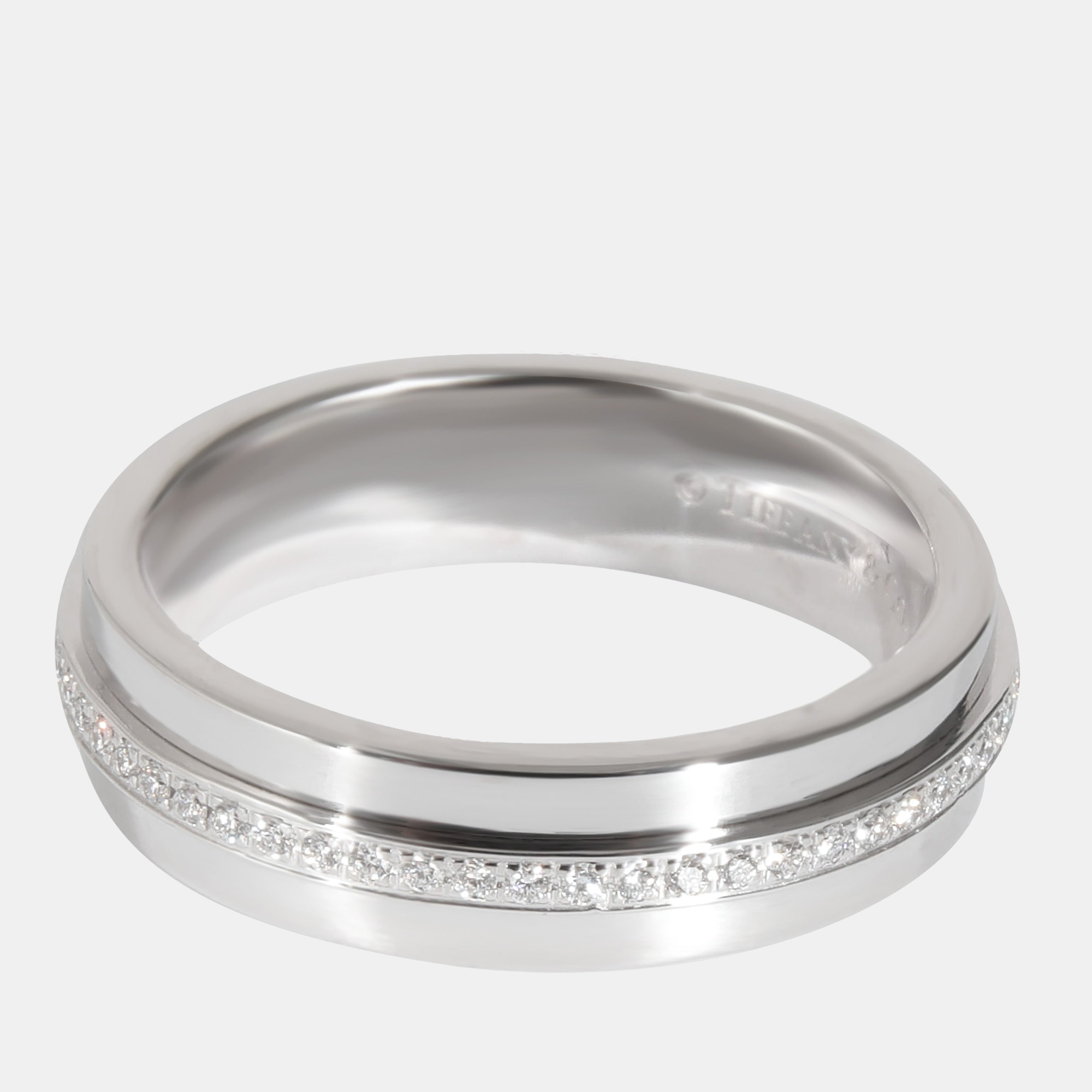 Tiffany & Co. Tiffany T Narrow Diamond Ring In 18k White Gold 0.13 CTW Ring EU 47