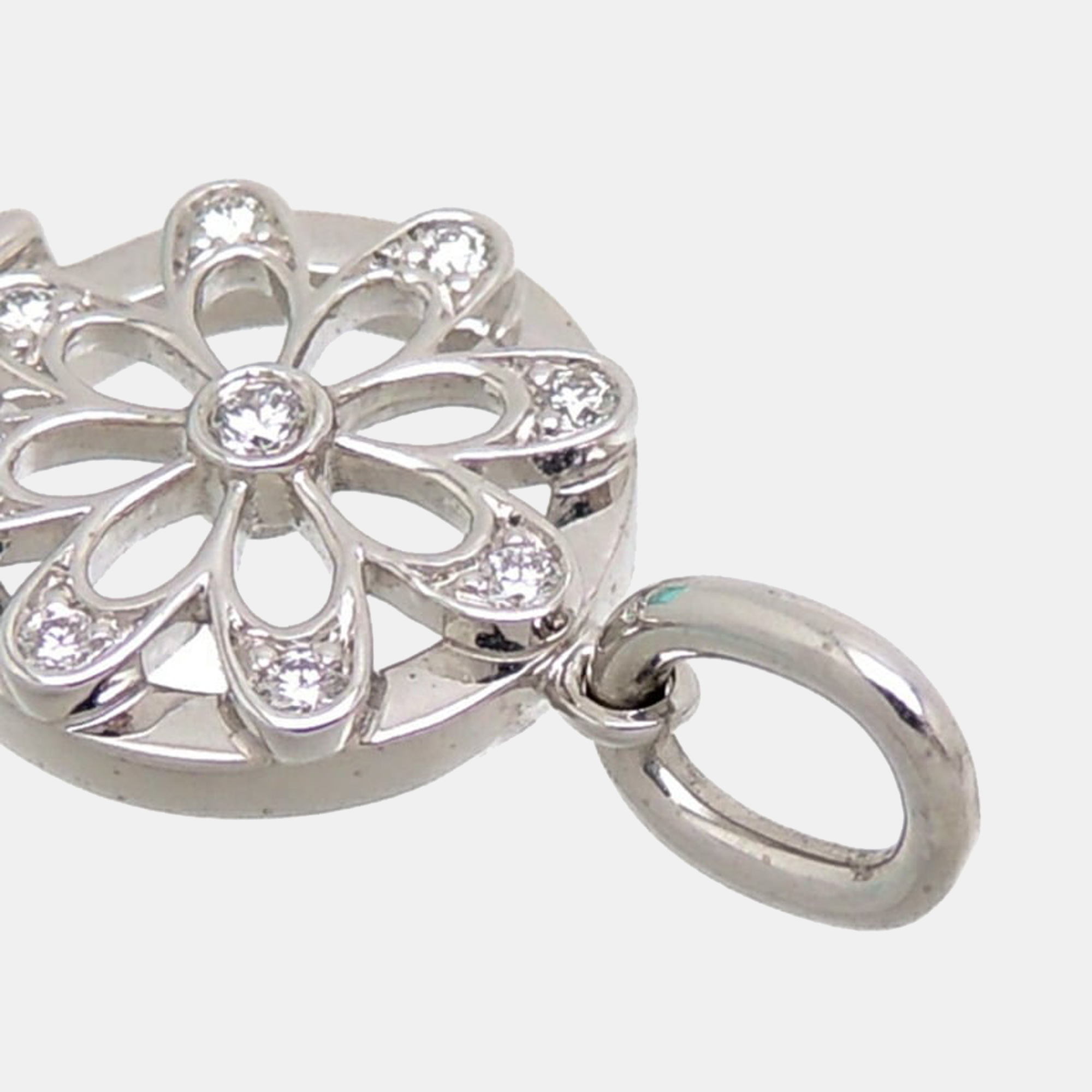 Tiffany & Co. Tiffany Keys Floral 18K White Gold Diamond Charms And Pendant