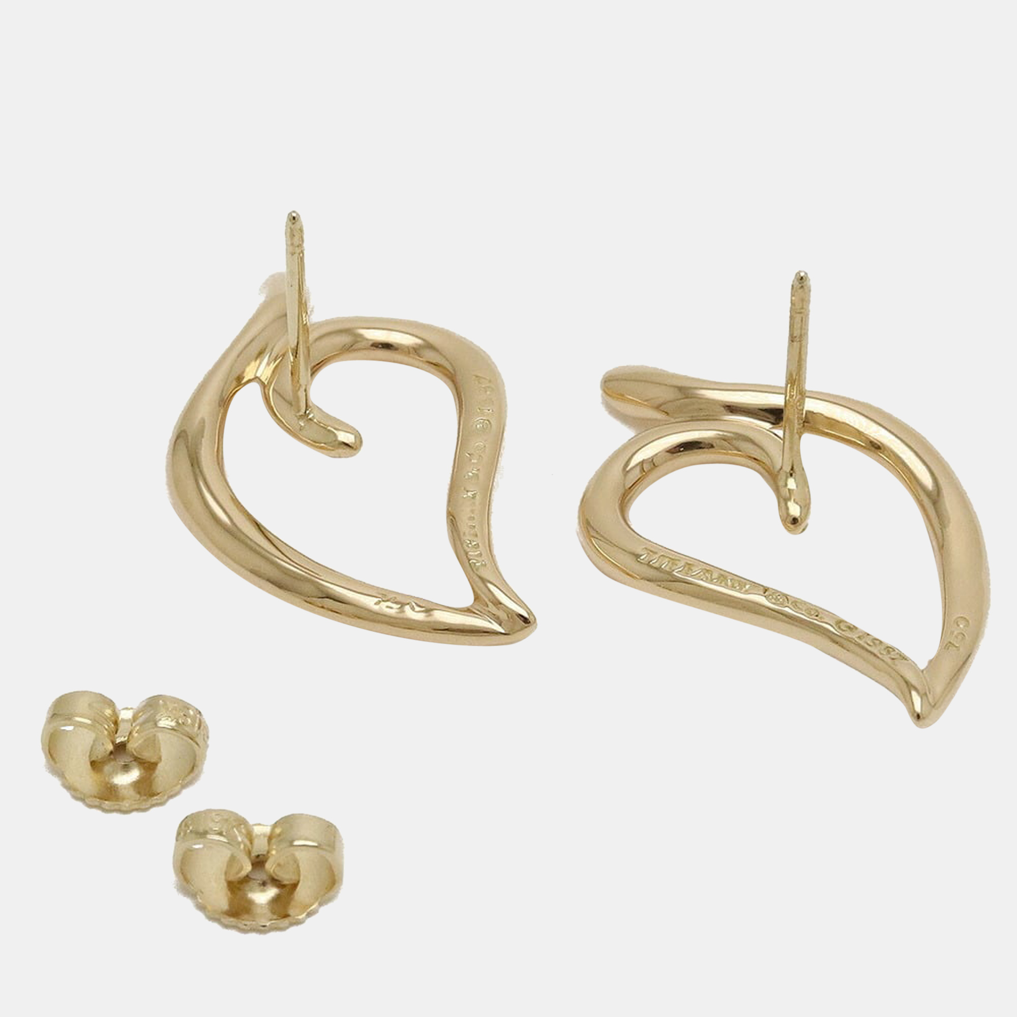 Tiffany & Co. Elsa Peretti Open Leaf 18K Yellow Gold Earrings