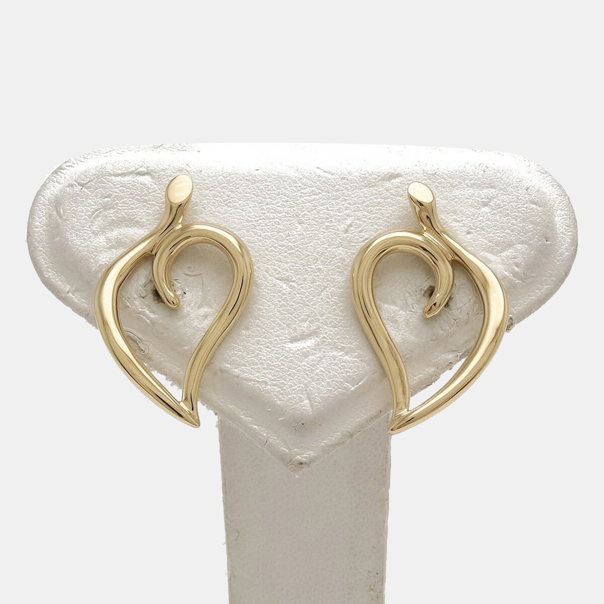 Tiffany & Co. Elsa Peretti Open Leaf 18K Yellow Gold Earrings