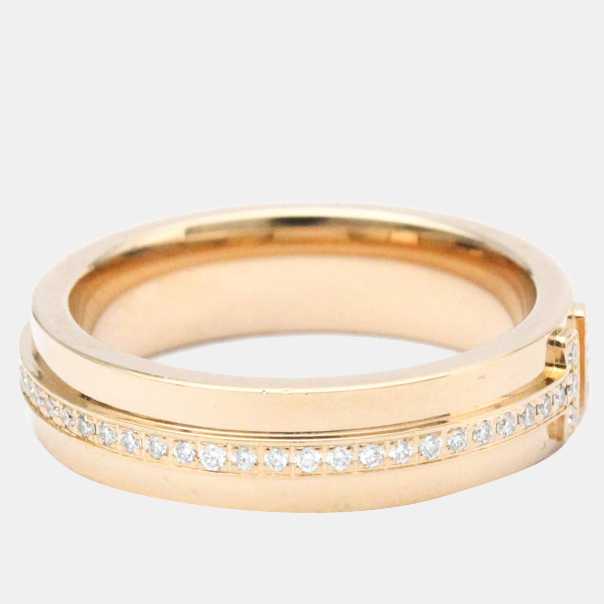 Tiffany & Co. Tiffany T Narrow 18K Rose Gold Diamond Ring EU 52