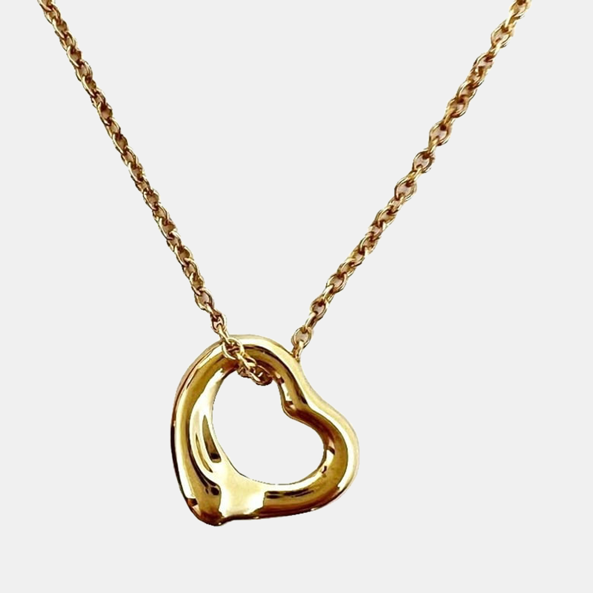 Tiffany & Co. Elsa Peretti Open Heart 18K Yellow Gold Necklace