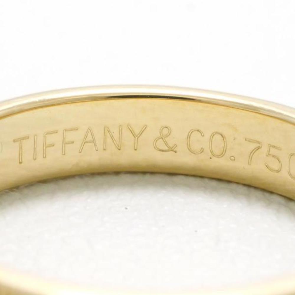 Tiffany & Co. Tiffany Essential Band Milgrain 18K Yellow Gold Platinum Ring EU 65
