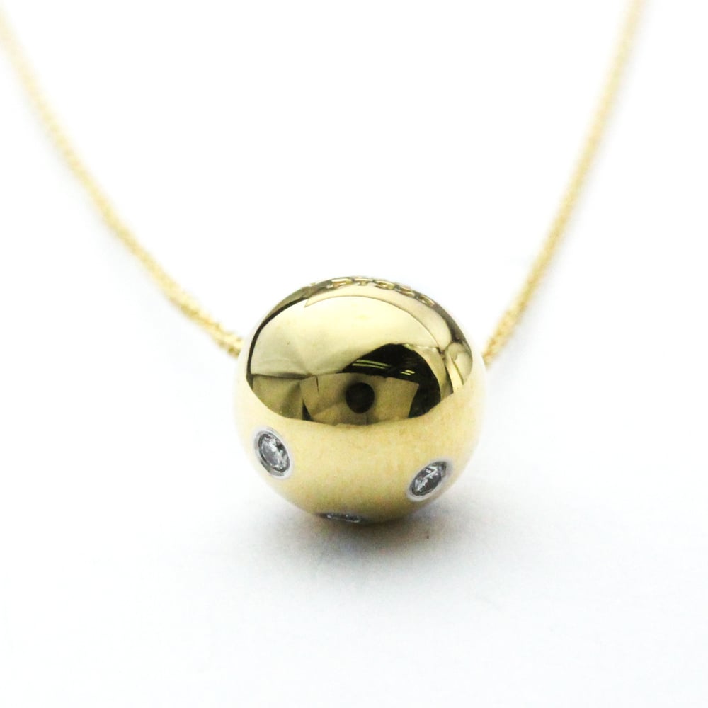 Tiffany & Co. Elsa Peretti Dots Ball 18K Yellow Gold Platinum Diamond Necklace