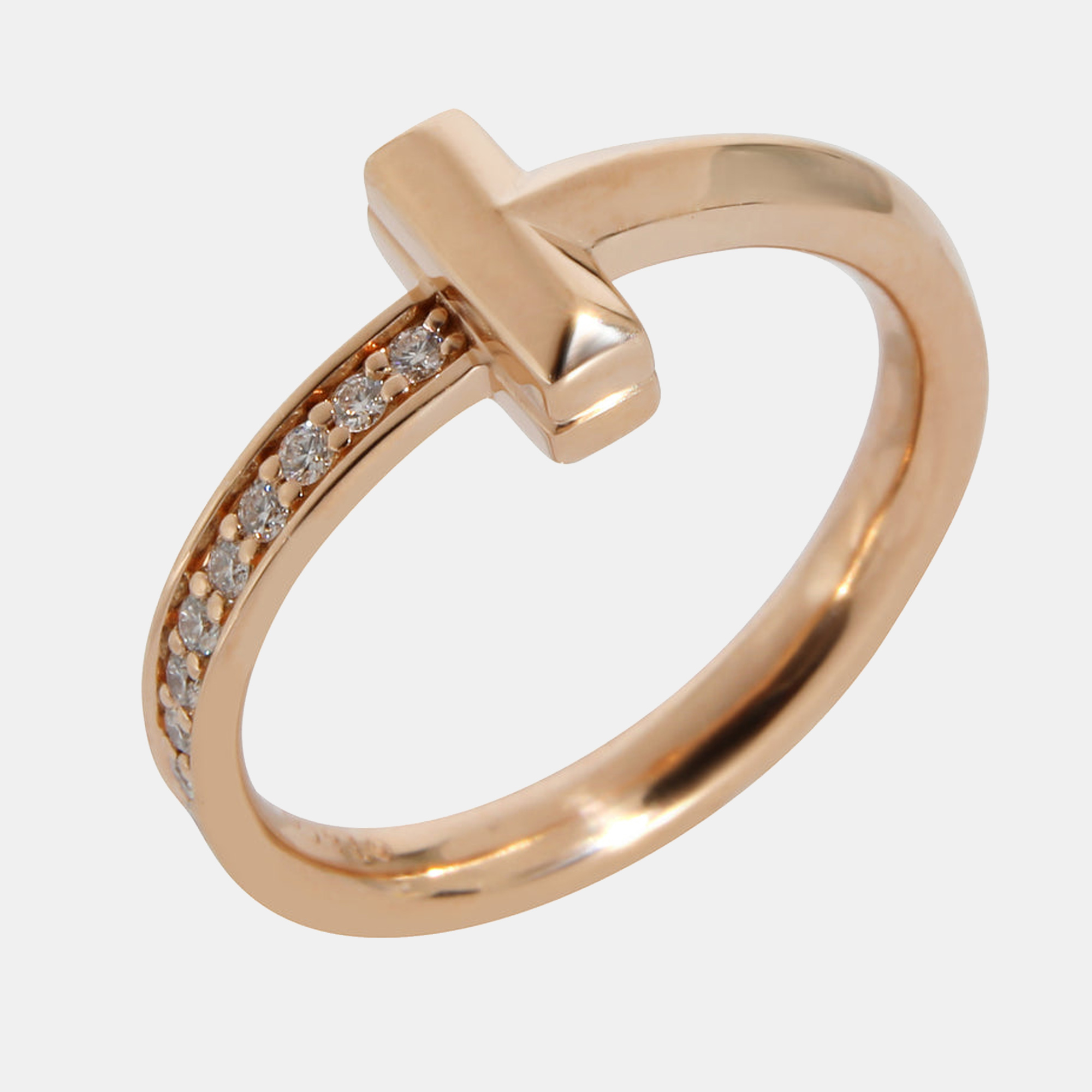 Tiffany & Co. Tiffany T Ring In 18k Rose Gold 0.08 CTW Ring US 5.25