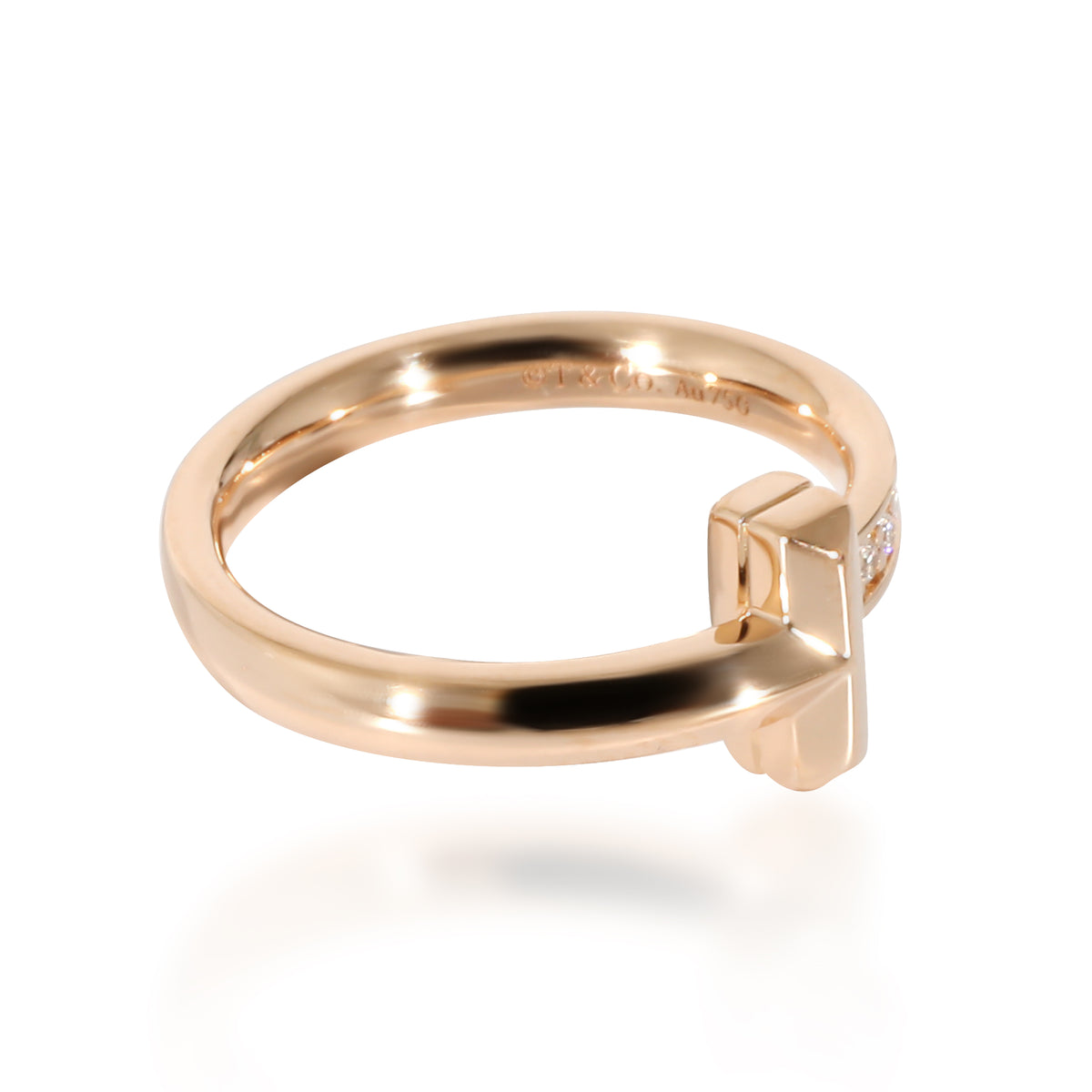 Tiffany & Co. Tiffany T Ring In 18k Rose Gold 0.08 CTW Ring US 5.25