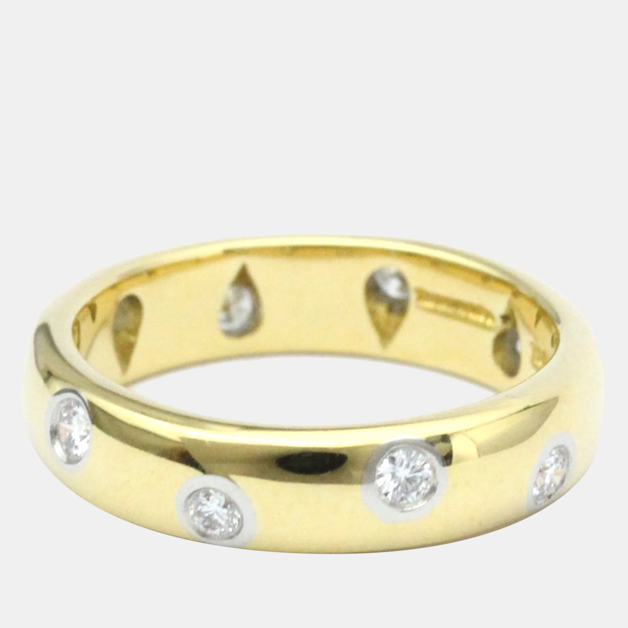 Tiffany & Co. Etoile 18K Yellow Gold Platinum Diamond Ring EU 48