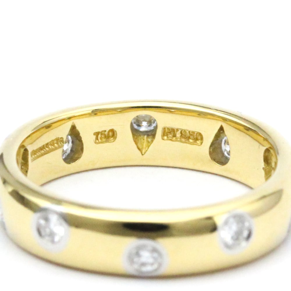 Tiffany & Co. Etoile 18K Yellow Gold Platinum Diamond Ring EU 48