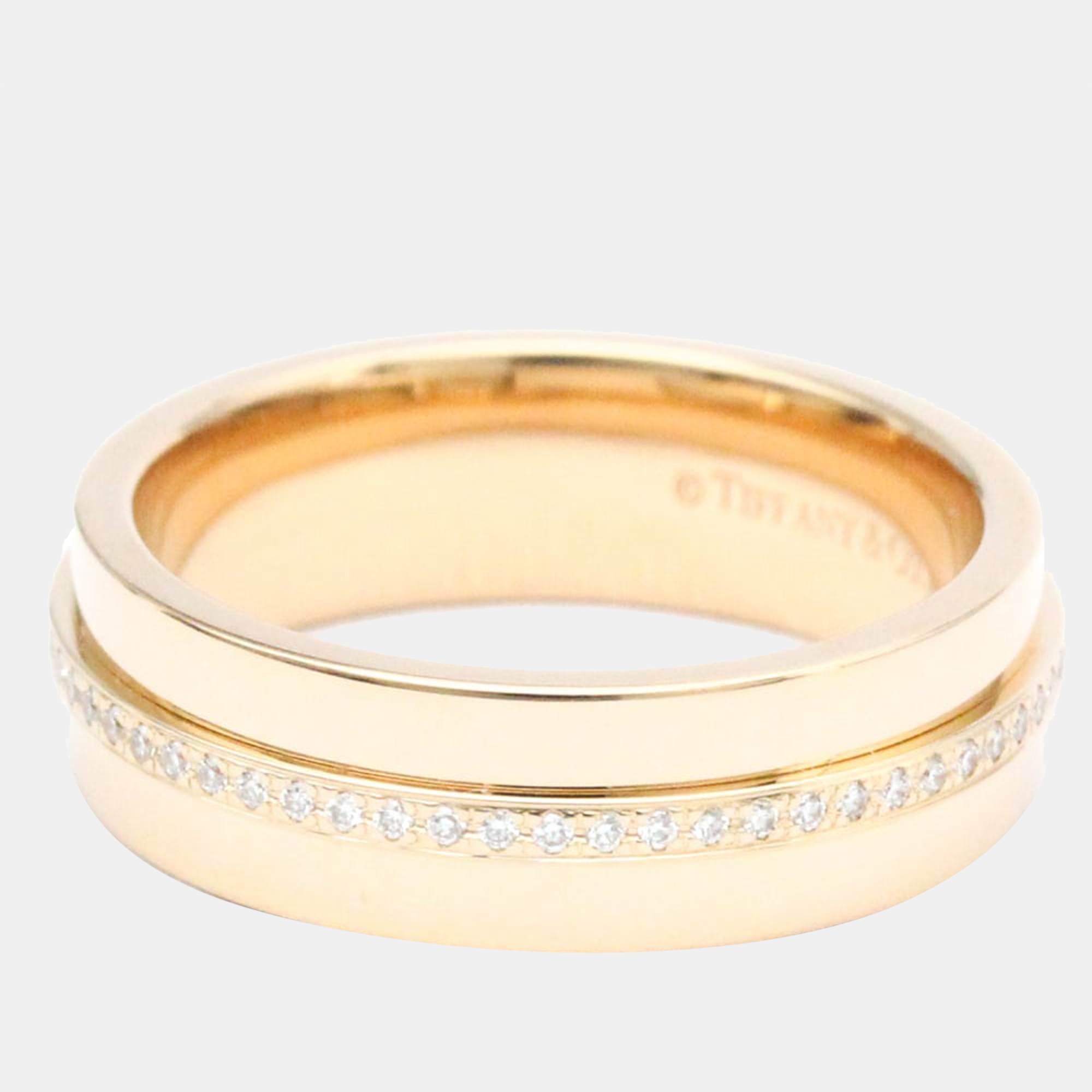 Tiffany & Co. Tiffany T 18K Rose Gold Diamond Ring EU 49